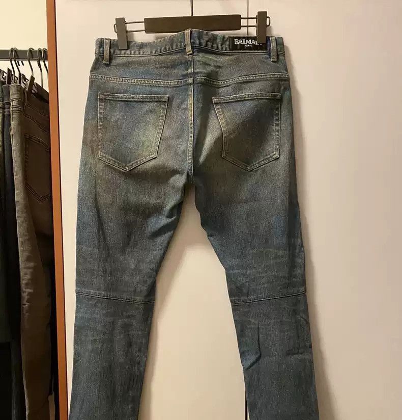 Balmain Balmain Balmain Yellow mud and oil stains make old jeans-2 Size US 30 / EU 46 - 2 Thumbnail