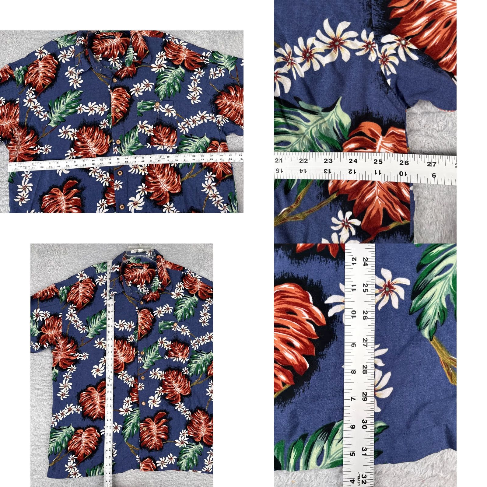 Vintage Knightsbridge Shirt Adult 3XL Blue Floral 100% Rayon Hawaiian Button Up Size US XXL / EU 58 / 5 - 8 Thumbnail