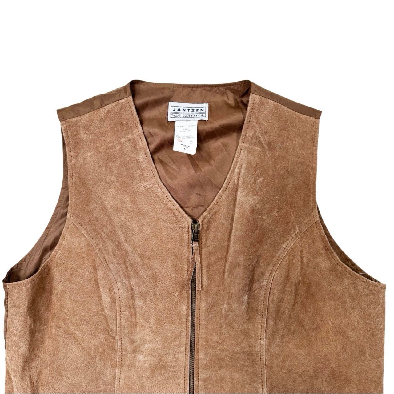 Vintage Vintage 90s Jantzen Suede Zip Up Vest Size US L / EU 52-54 / 3 - 2 Thumbnail