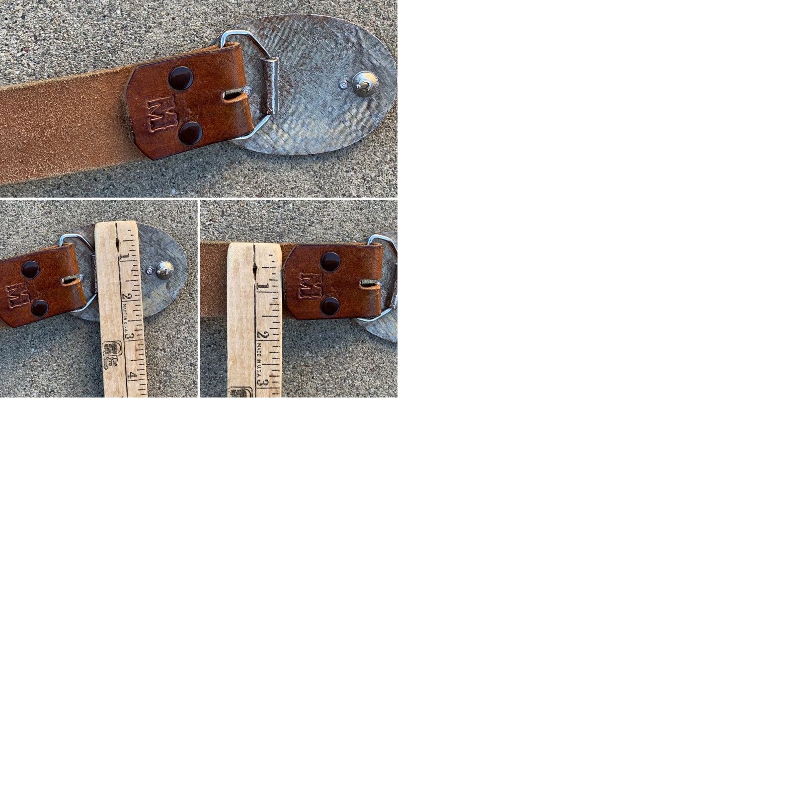 Vintage VINTAGE tooled leather belt 60s 70s painted mushroom theme GERRY k-new buckle M adult unisex Brown leather belt Size ONE SIZE - 9 Thumbnail