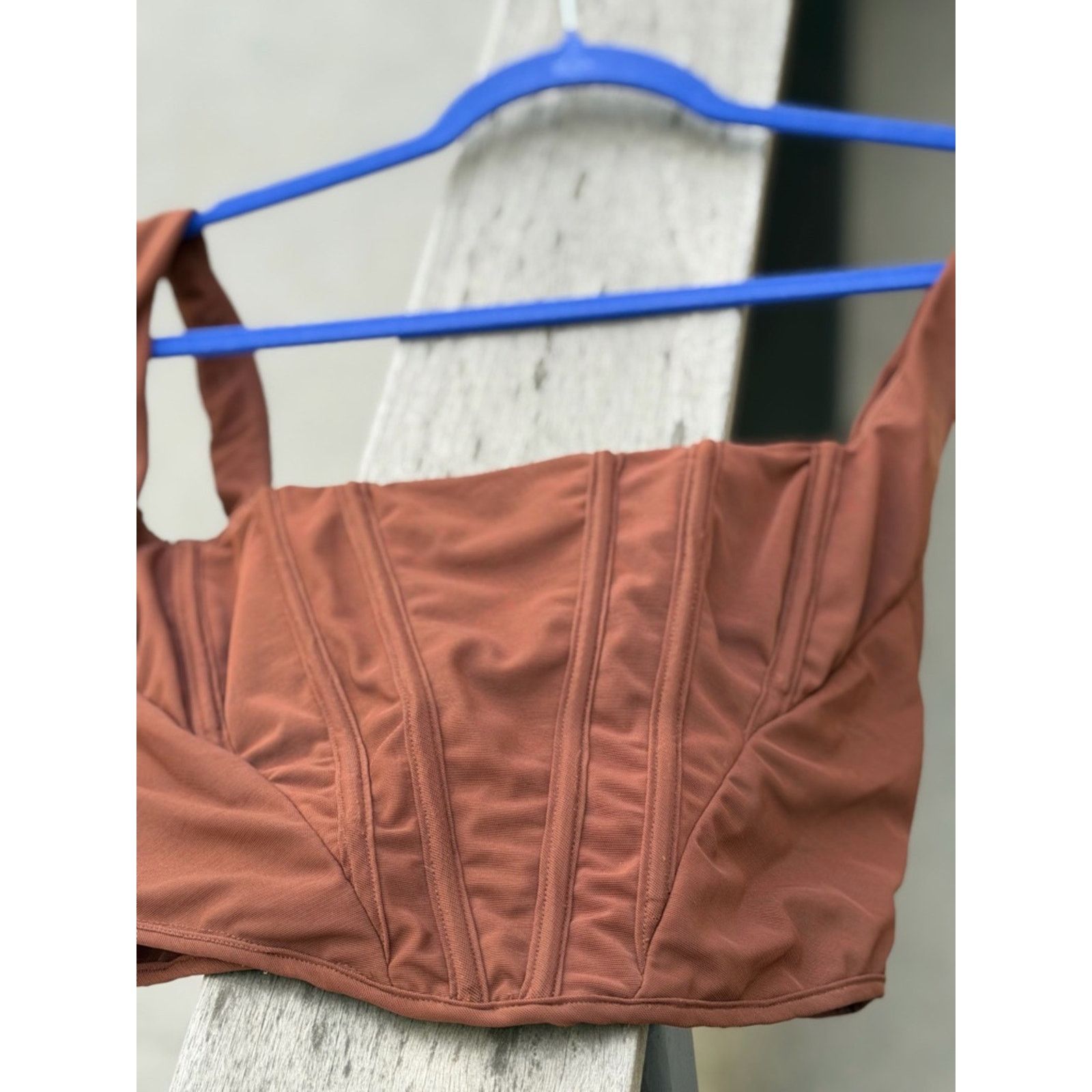 House of CB House of CB London Brown Corset Crop Top Size L Size L / US 10 / IT 46 - 4 Thumbnail