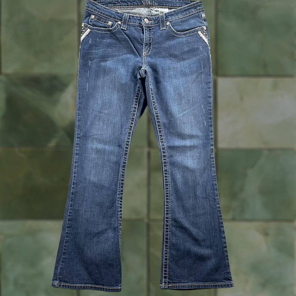Vintage Cruel Girl Jeans Womens 13R Bianca Bootcut Stretch Embroidered Western Rodeo Denim Blue 32in Inseam Mid Rise Pockets Zipper Mens? Size 34" / US 12 / IT 48 - 1 Thumbnail