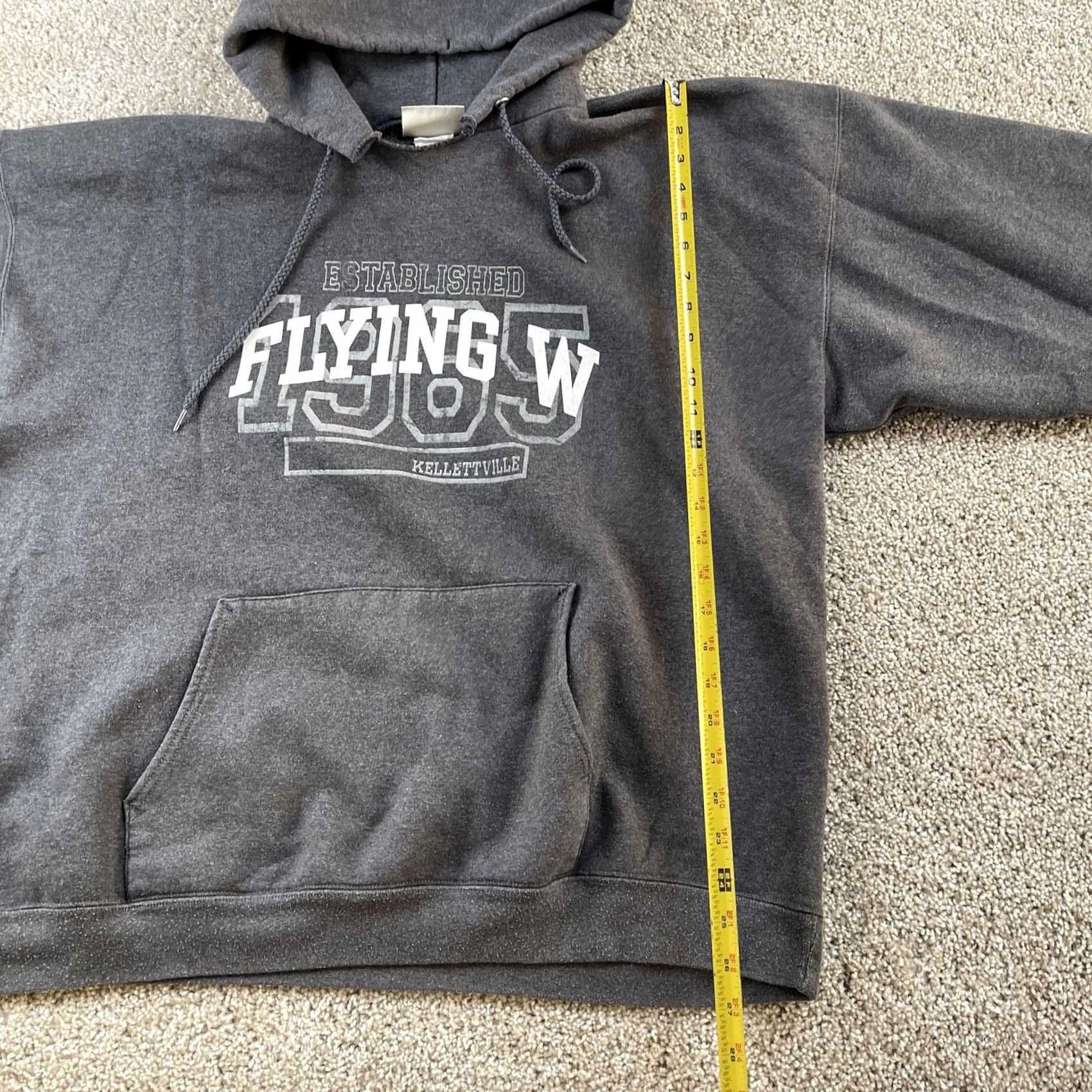 Hanes VINTAGE Hanes Hoodie Mens XL Gray Flying W Kellettville Fleece Pullover Sweatshirt Size US XL / EU 56 / 4 - 6 Thumbnail