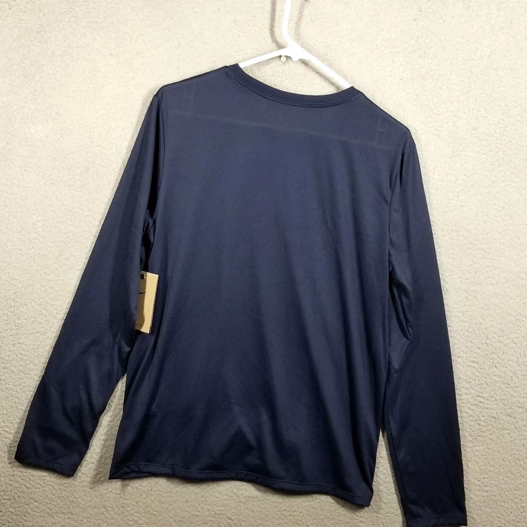 Nike Nike Women's Longsleeve Shirt Large Blue Training Tee Size L / US 10 / IT 46 - 2 Thumbnail