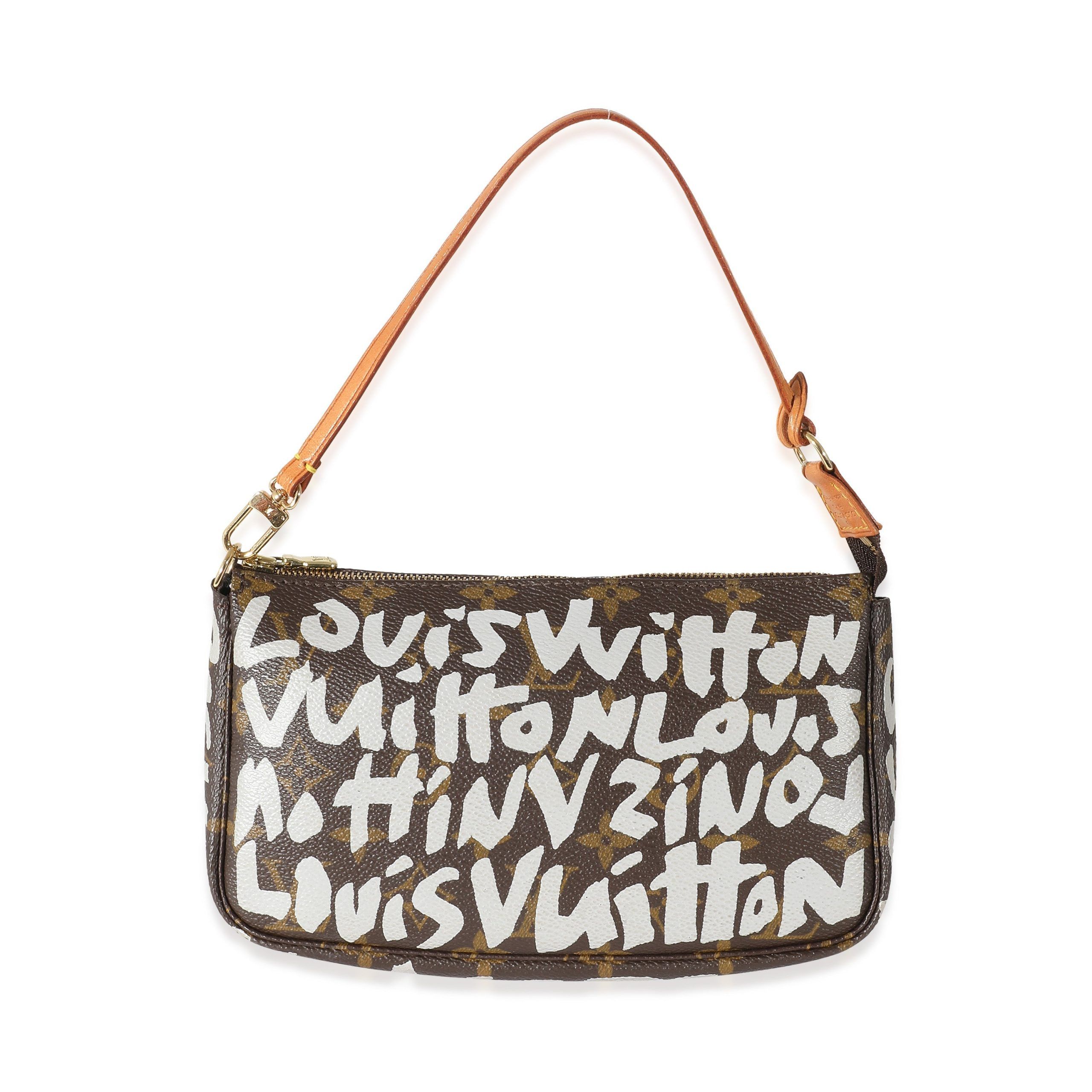 image of Louis Vuitton Graffiti Monogram Canvas Pochette Accessories in Brown, Women's