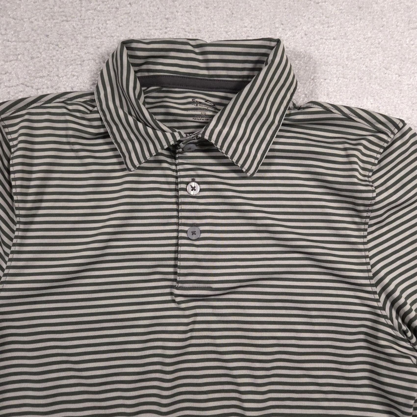 Champion C9 by Champion Polo Shirt Mens Small Gray Stripe GO DRY Golf Athletic Polo Shirt Mens S Gray Stripe Sport Shirts Size US S / EU 44-46 / 1 - 3 Thumbnail