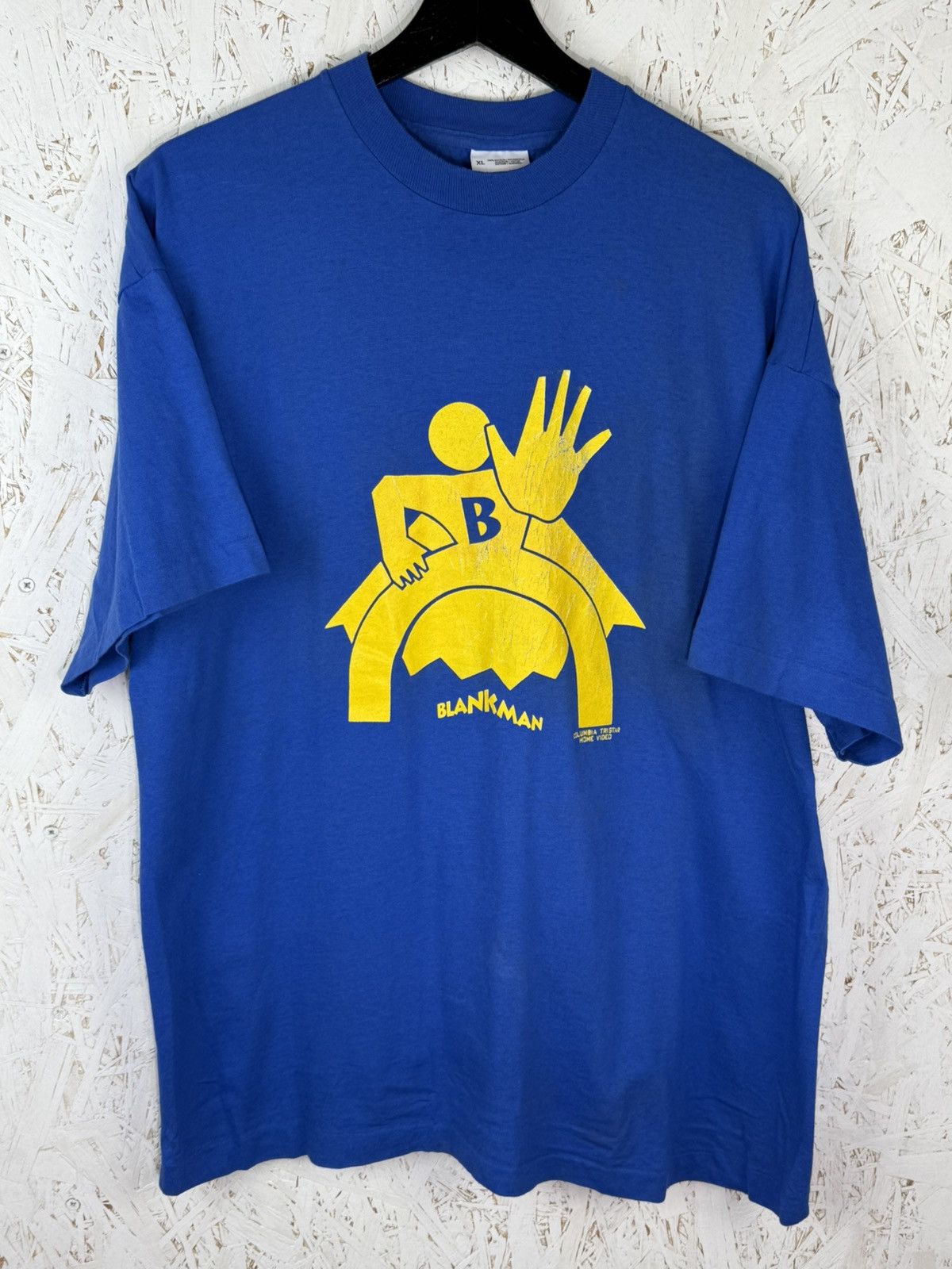 Vintage 90s Blankman Movie Coming To Save Your Butt T-Shirt Blue XL Size US XL / EU 56 / 4 - 1 Thumbnail