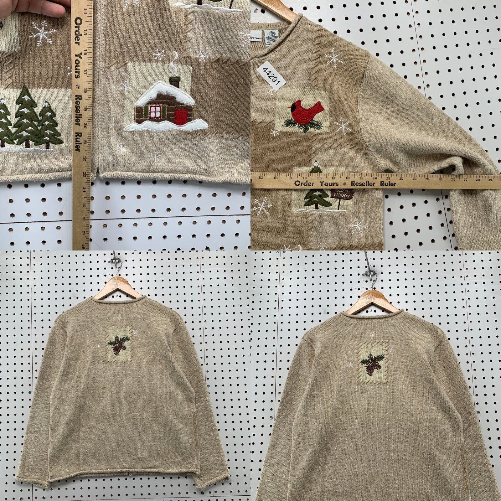 Croft & Barrow VINTAGE Croft & Barrow Winter Zip Knit Cardigan Sweater Womens M Beige Petite Ramie Wool Size M / US 6-8 / IT 42-44 - 8 Thumbnail