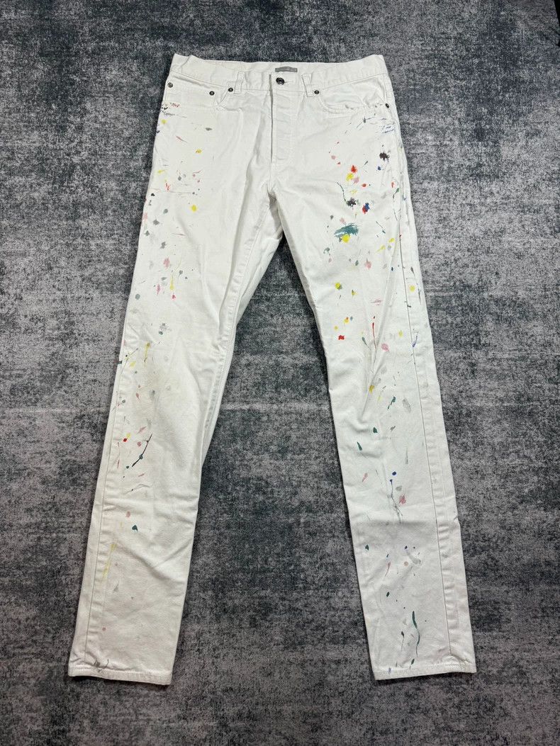 Dior Dior White ink-splashed jeans 2501-Nextarrow Size US 31 - 1 Thumbnail