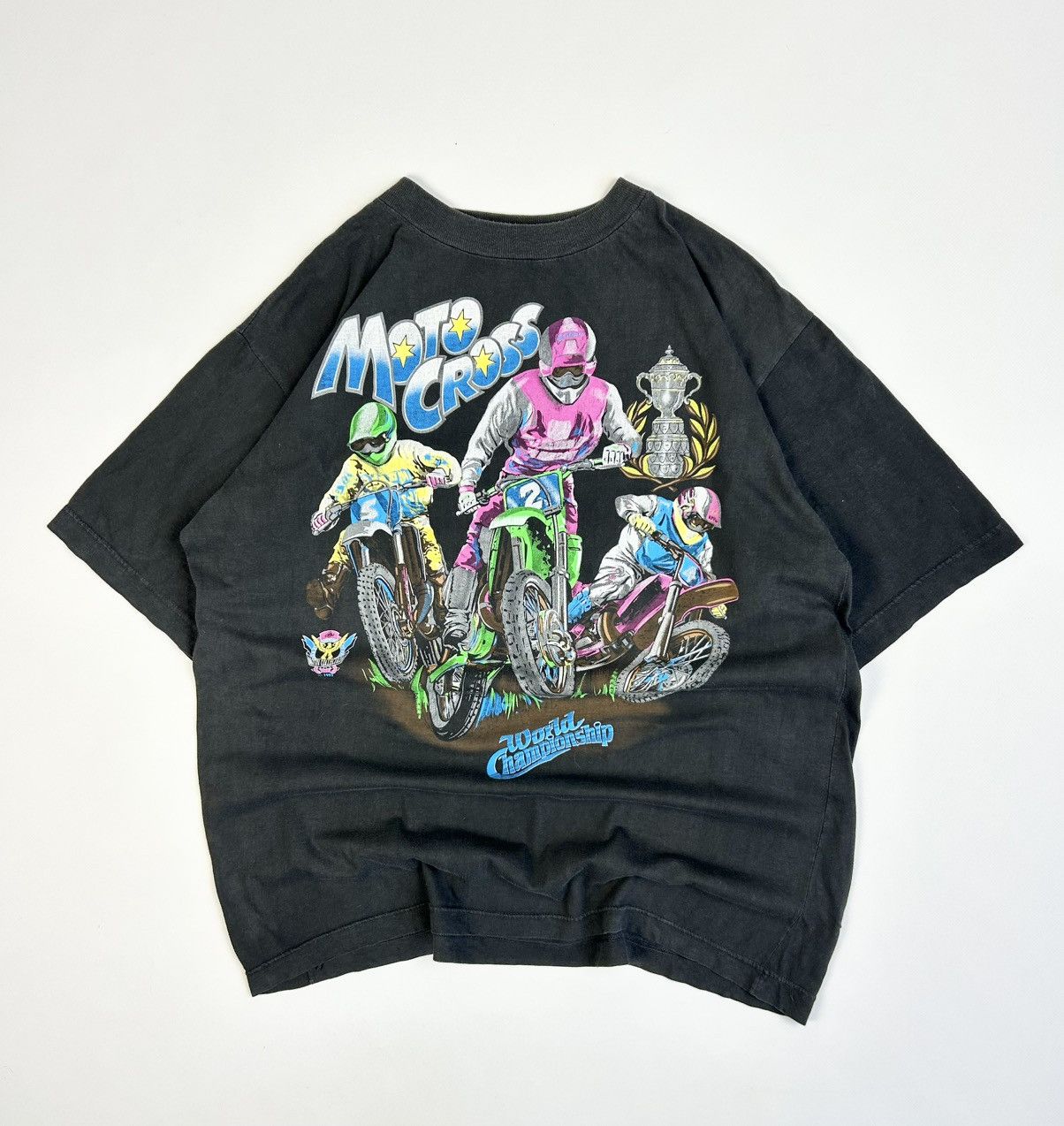 Vintage Vintage Moto Cross Tee World Championship 90s Size US L / EU 52-54 / 3 - 1 Thumbnail