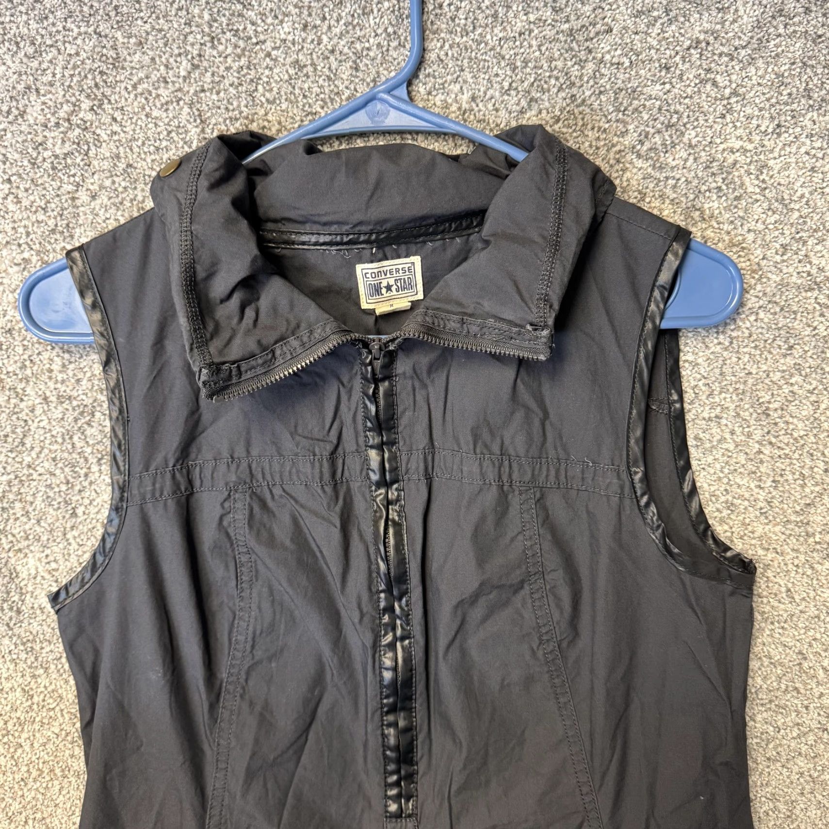 Converse Converse One Star Dress Womens 8 Gray Sleeveless Zip Packable Hood Pockets Shirt Dress Size M / US 6-8 / IT 42-44 - 6 Thumbnail