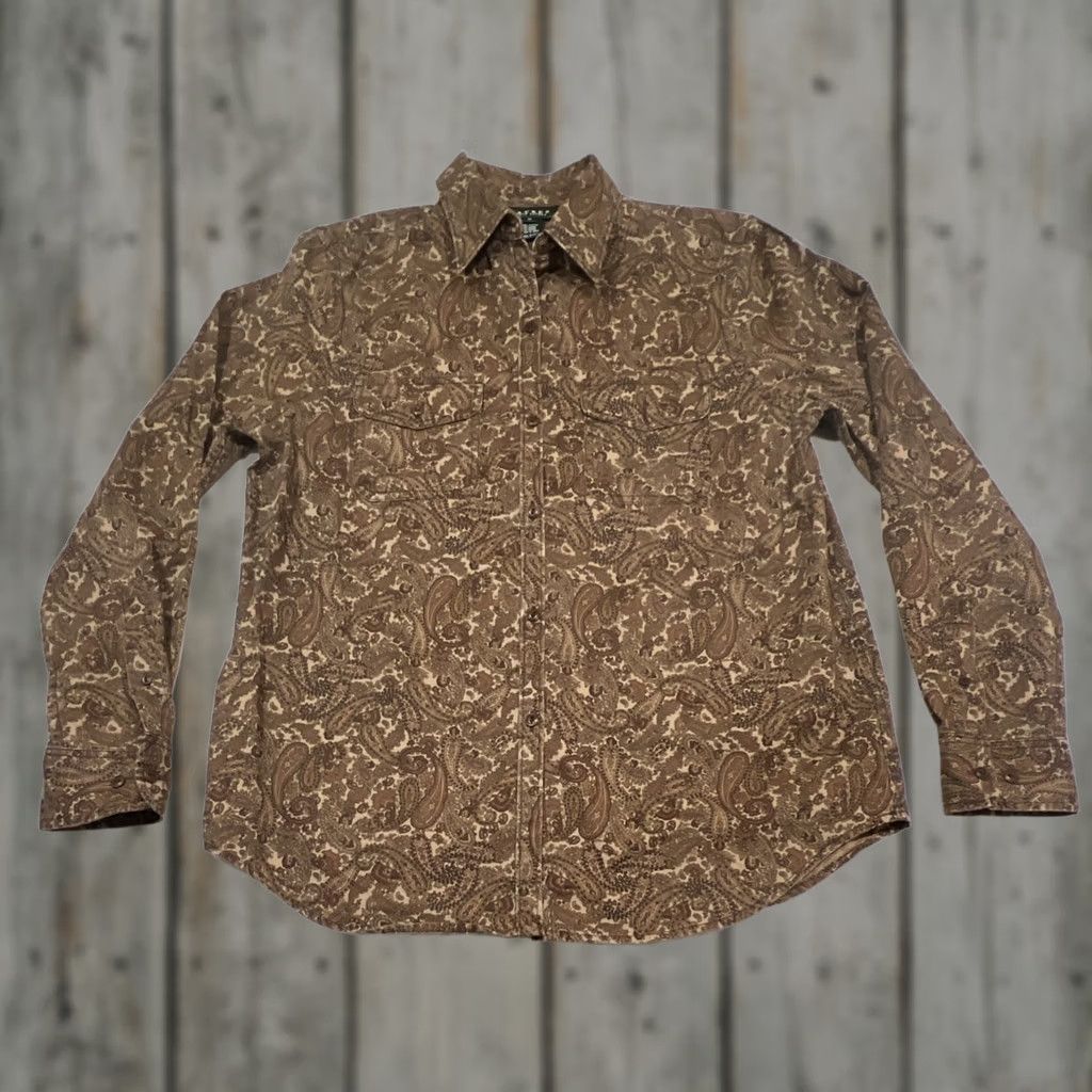 Ralph Lauren VINTAGE Ralph Lauren Shirt Women's M Button-Down Floral Paisley Brown Pockets Casual Shirt Size M / US 6-8 / IT 42-44 - 1 Thumbnail