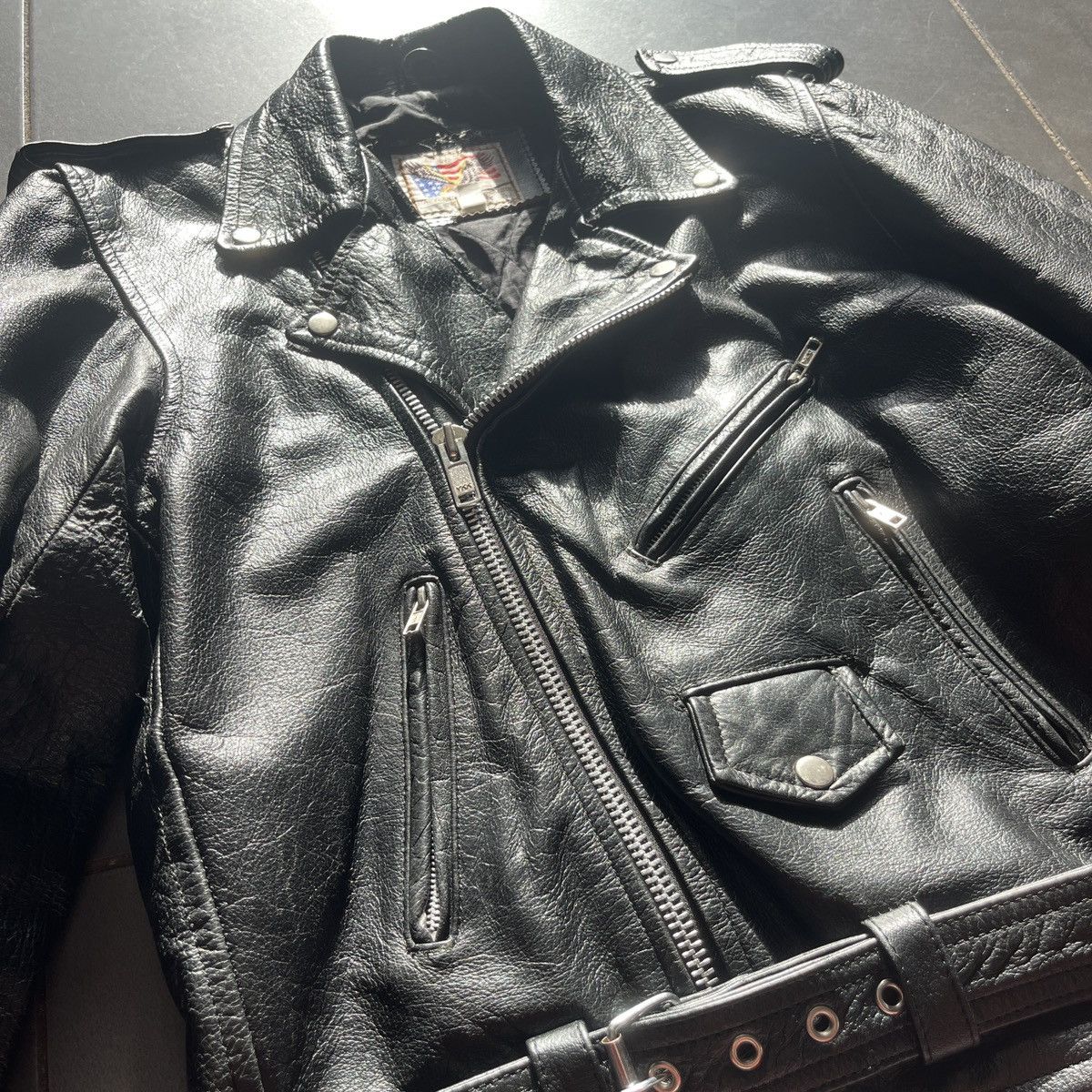 Vintage Vintage 1980s USA Biker Leather Jacket - Maryland Leather Size US M / EU 48-50 / 2 - 7 Thumbnail