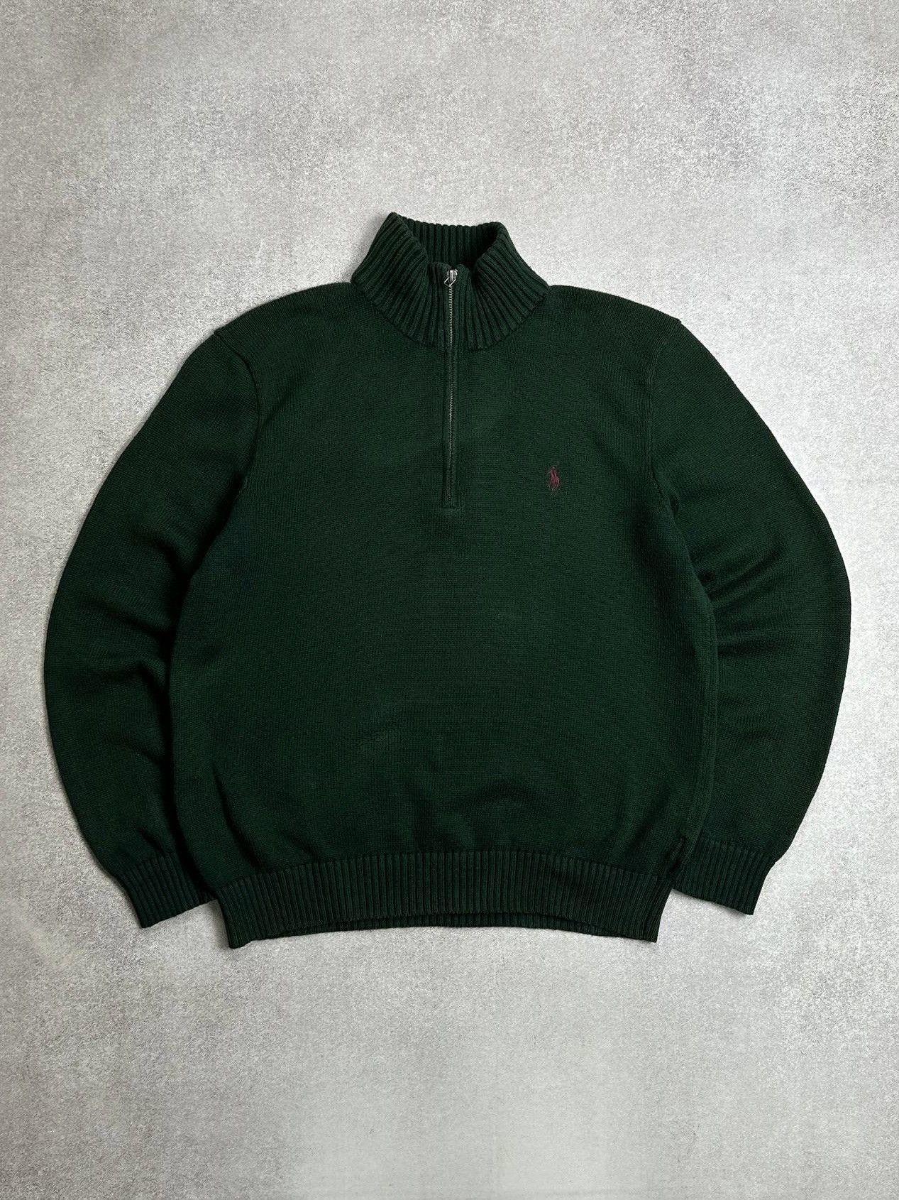 Vintage Polo Ralph Lauren Irish Green Quarter Zip Sweater L