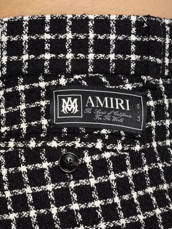 Amiri o1s1wg110326 Bouclé Flared Trousers in Black/White Size US 30 / EU 46 - 5 Thumbnail
