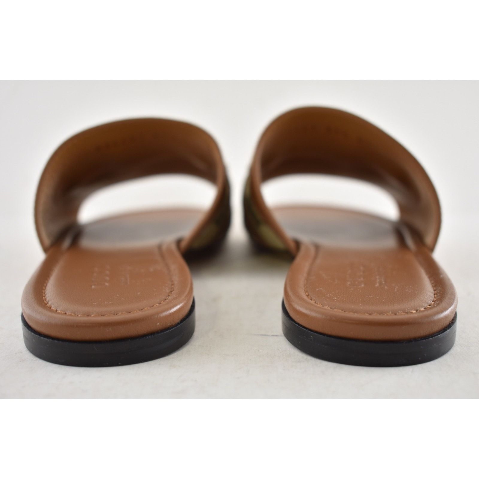 Gucci Gucci Alfa Gold Horsebit Brown GG Canvas Mule Sandal 37.5 Size US 7.5 / IT 37.5 - 15 Thumbnail