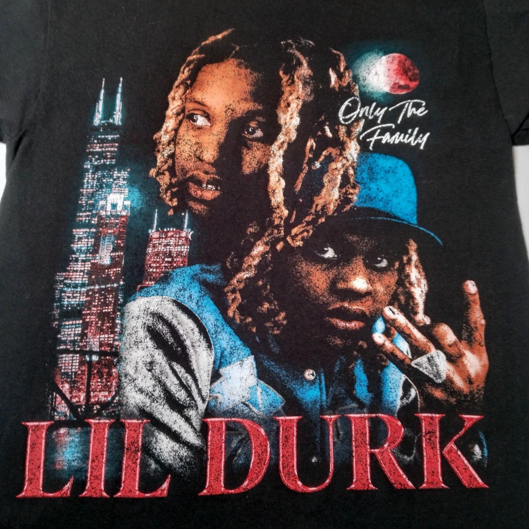 Vintage Lil Durk Shirt Black Short Sleeve T-Shirt Music Graphic Chicago Rapper Rap Chicago Skyline Mens S Size US S / EU 44-46 / 1 - 2 Thumbnail