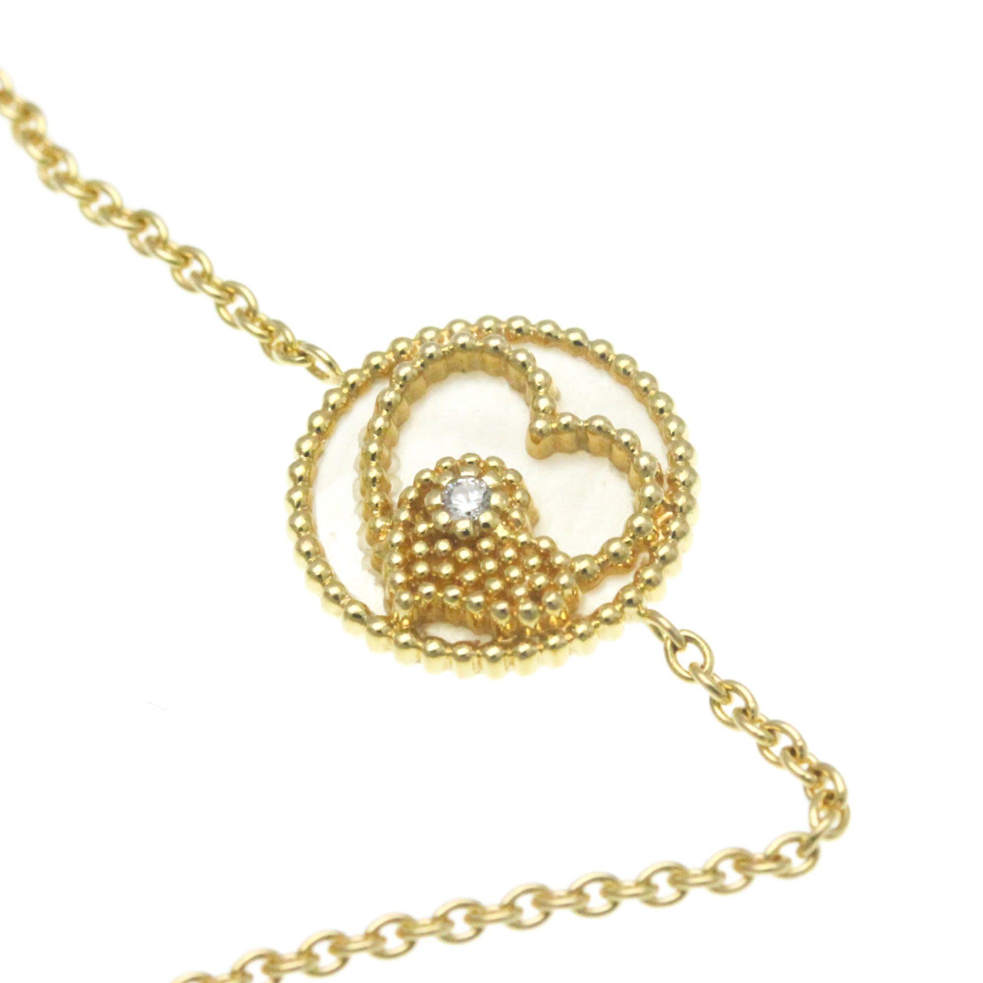 image of Christian Dior Rose Des Vents Diamond Heart Mop Bracelet Yellow Gold (18K) Shell Charm Bracelet Gol