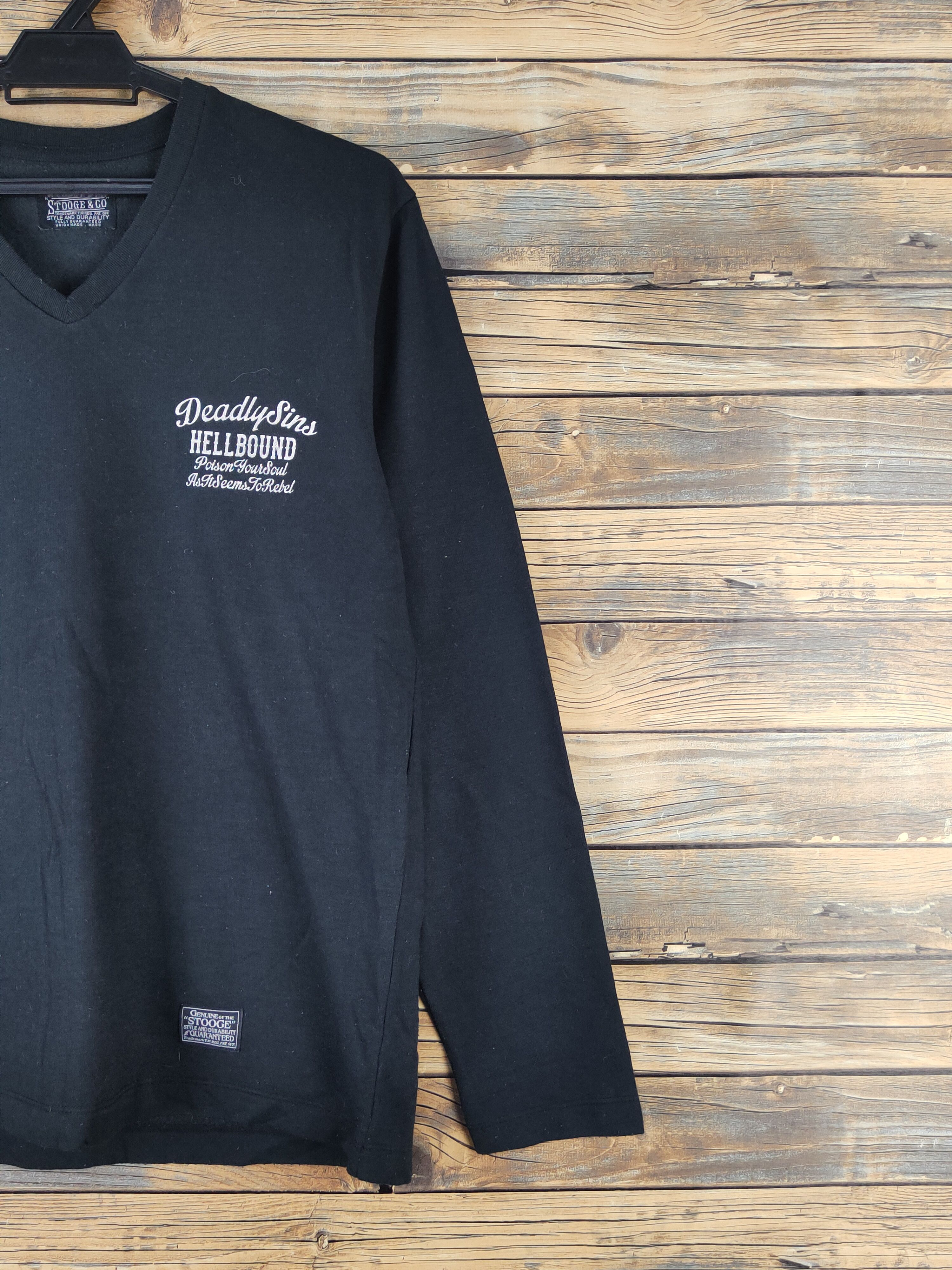 Japanese Brand × Vintage Stooge&co skulk Black vintage shirts #W1375 Size US M / EU 48-50 / 2 - 6 Thumbnail