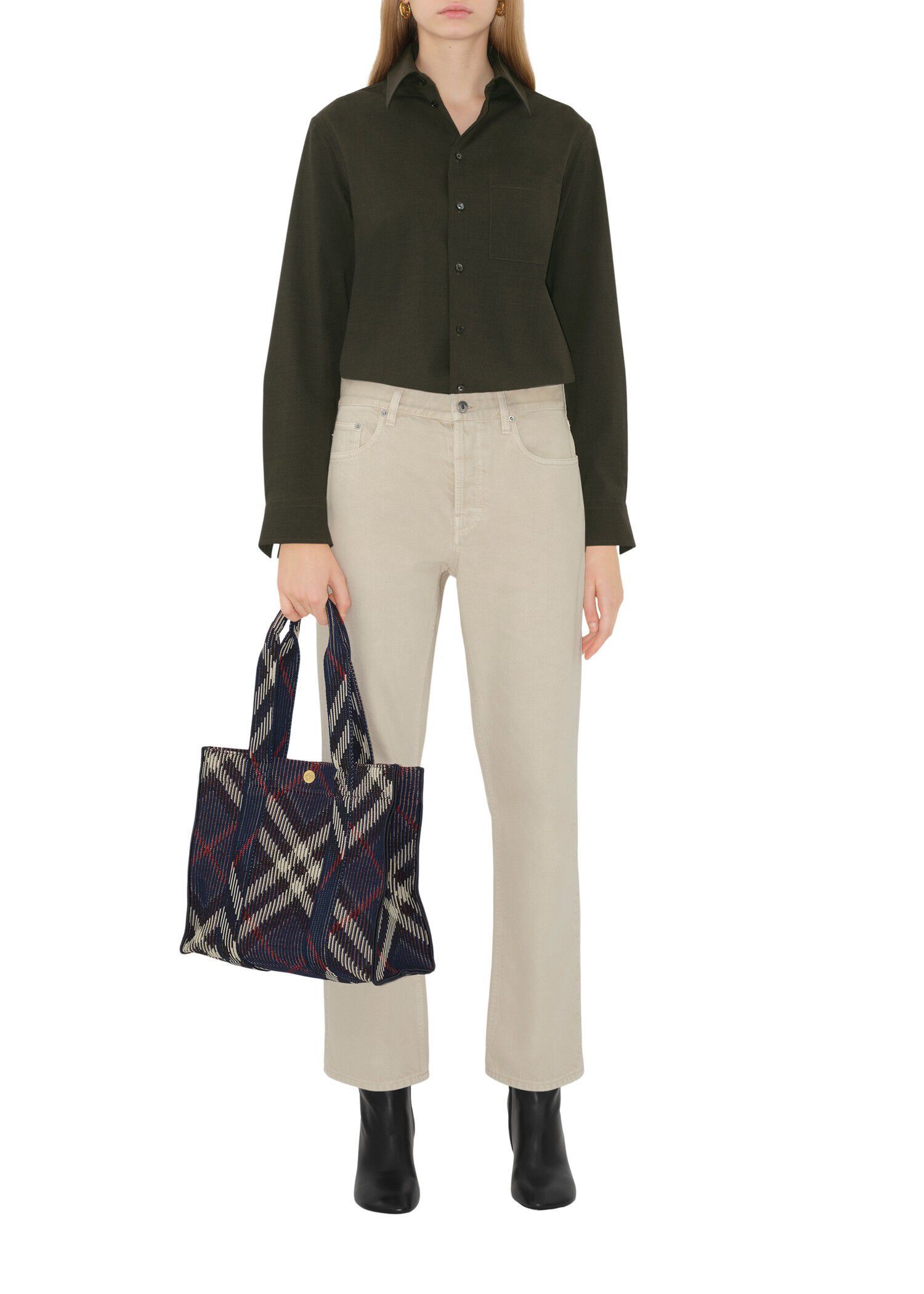 Burberry o1w1db10226 Size: OS / Small Check Knitted Tote Bag Size ONE SIZE - 2 Thumbnail