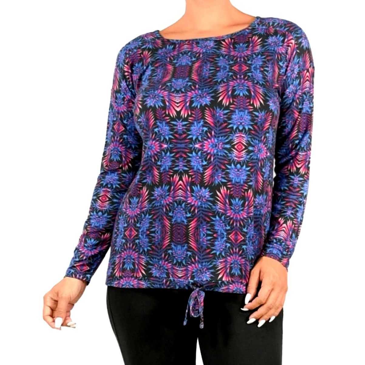 Other Retreat Rhonda Shear Drawstring Hem Tunic Firework Floral L Size L / US 10 / IT 46 - 12 Thumbnail
