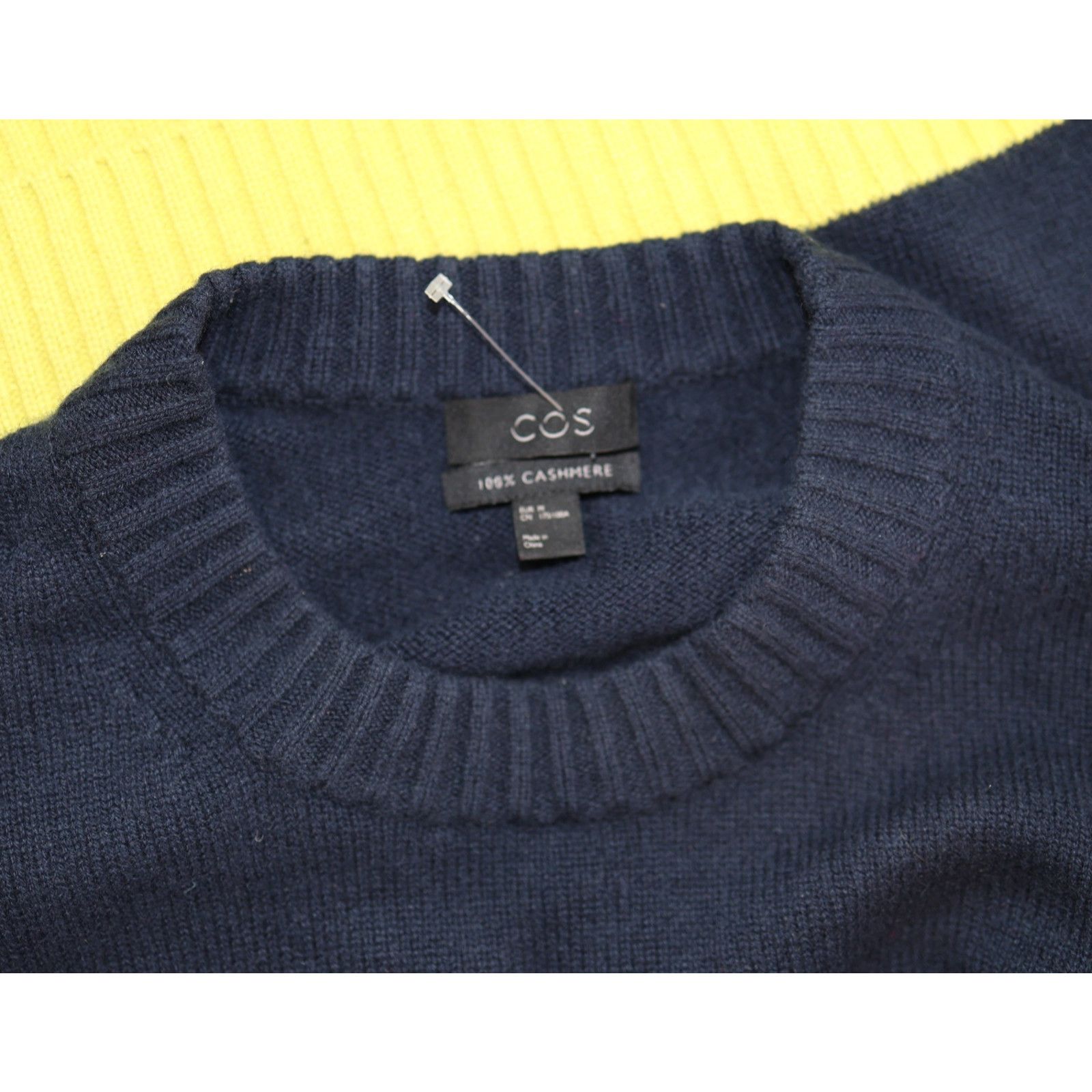 Cos COS Blue/Grey/Yellow Contrast Panel Cashmere Jumper Size M Size M / US 6-8 / IT 42-44 - 6 Thumbnail