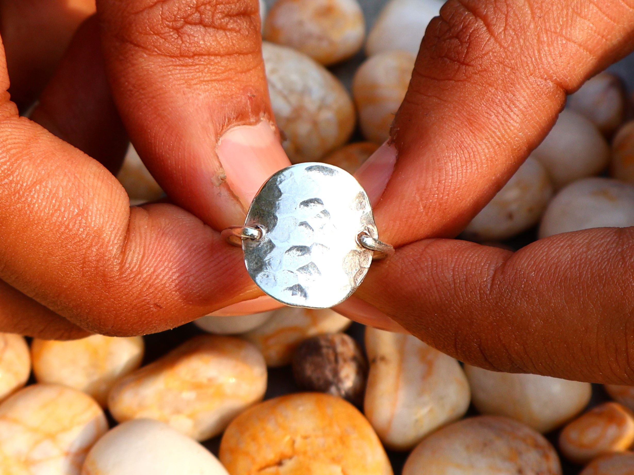 Handmade Hammered Ring, 925 Sterling Silver Ring, Handmade Women Ring Size ONE SIZE - 8 Thumbnail