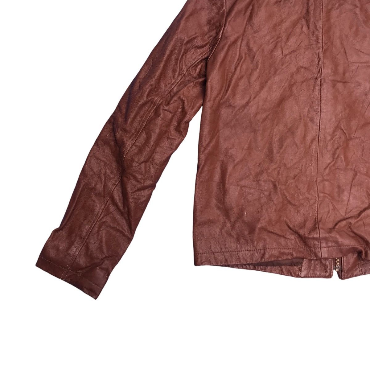 Genuine Leather × SHIPS Vintage Ships Genuine Leather Biker Jacket Racing Size S / US 4 / IT 40 - 8 Thumbnail