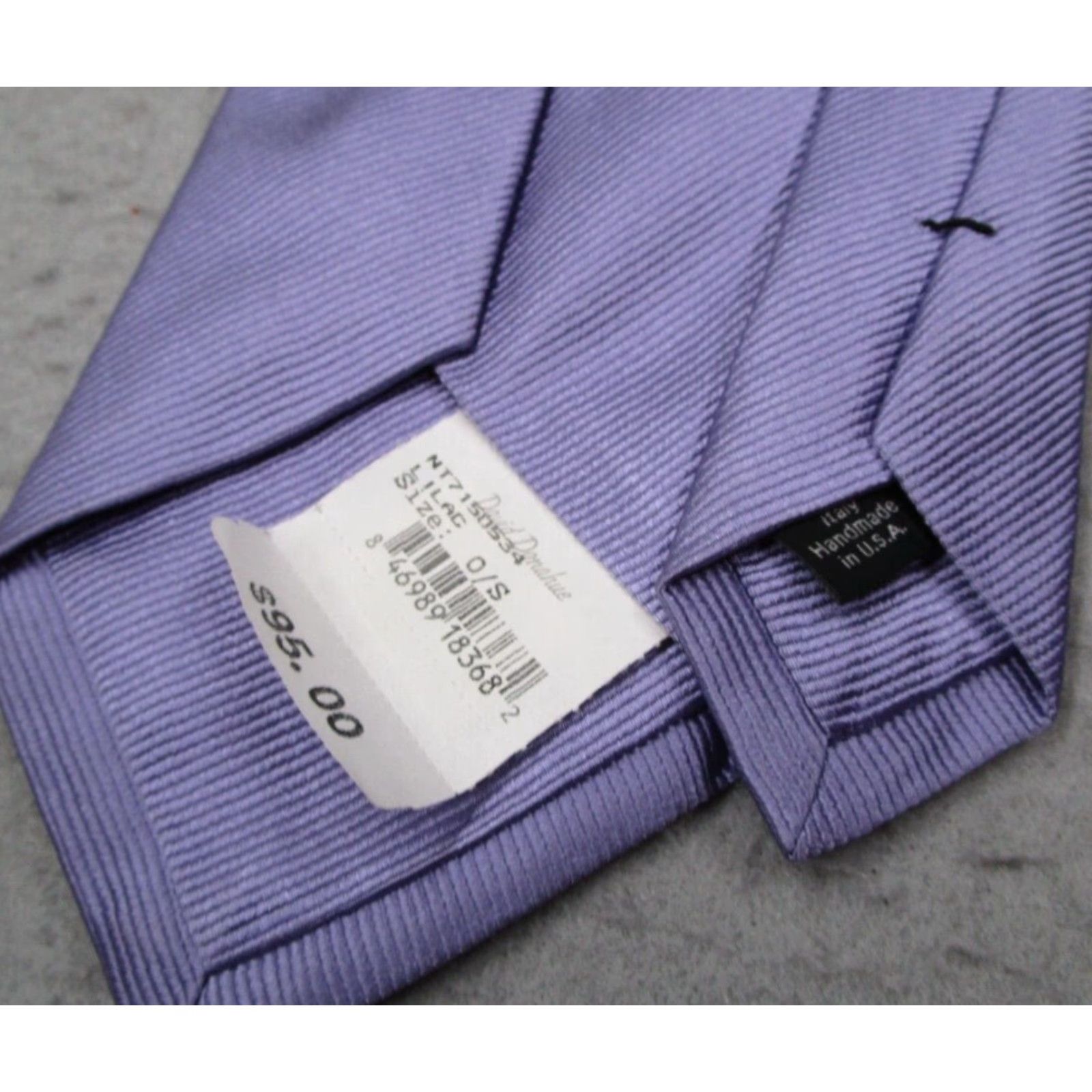 David Donahue David Donahue Silk Tie One Size Purple Striped Handmade Designer Made in Italy Mens Size ONE SIZE - 4 Thumbnail