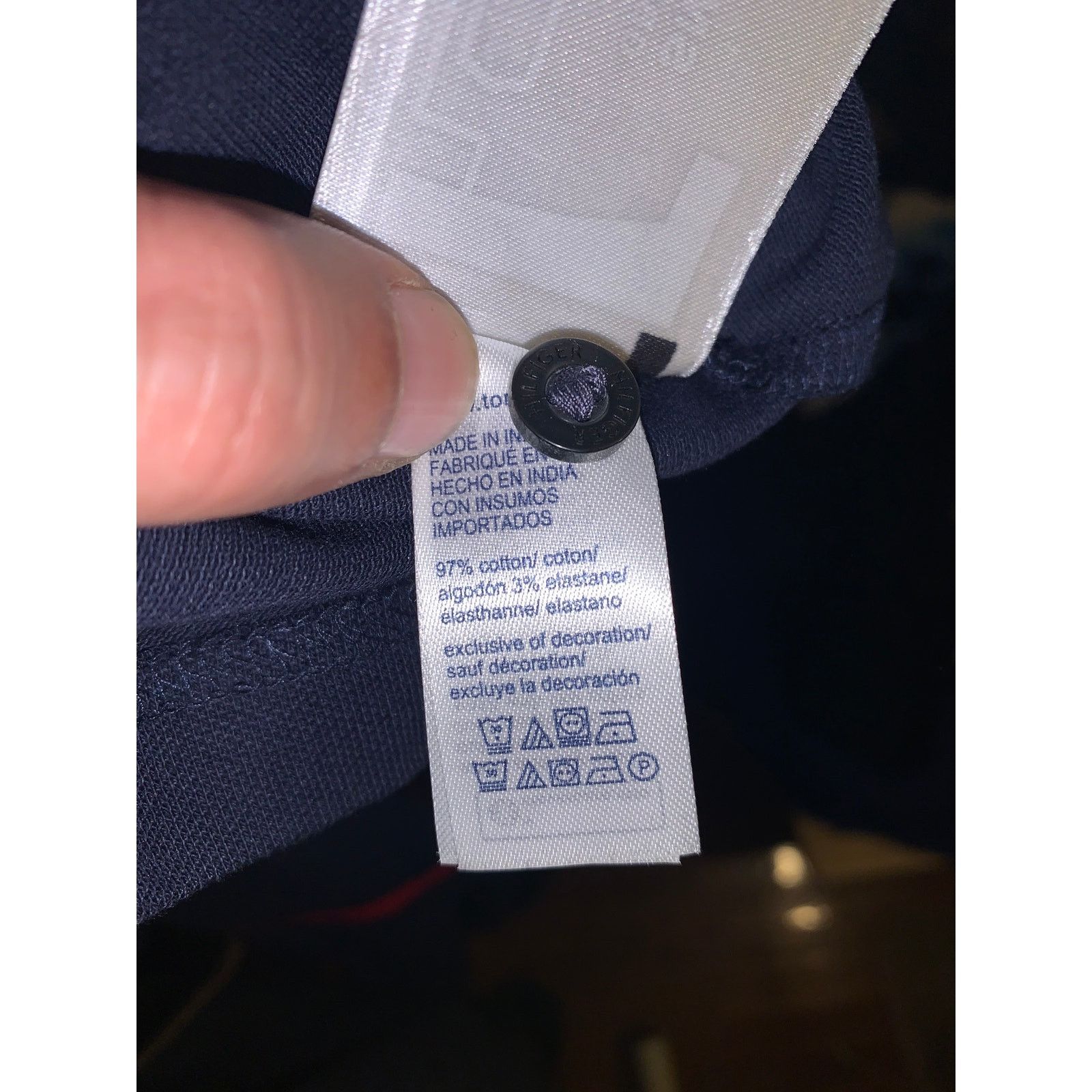 Tommy Hilfiger Tommy Hilfiger Logo Polo Shirt Mens XL Navy Blue Slim Fit Size US XL / EU 56 / 4 - 9 Thumbnail