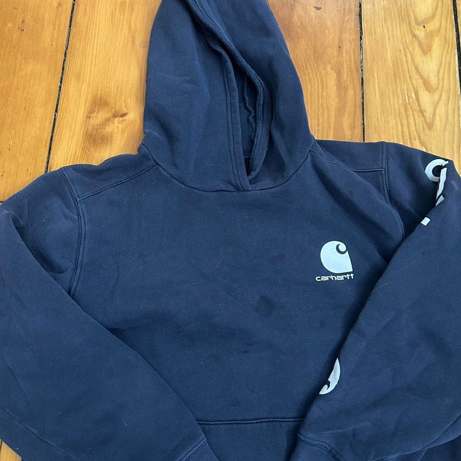 Carhartt Navy carhartt hoodie with white Size S / US 4 / IT 40 - 1 Thumbnail