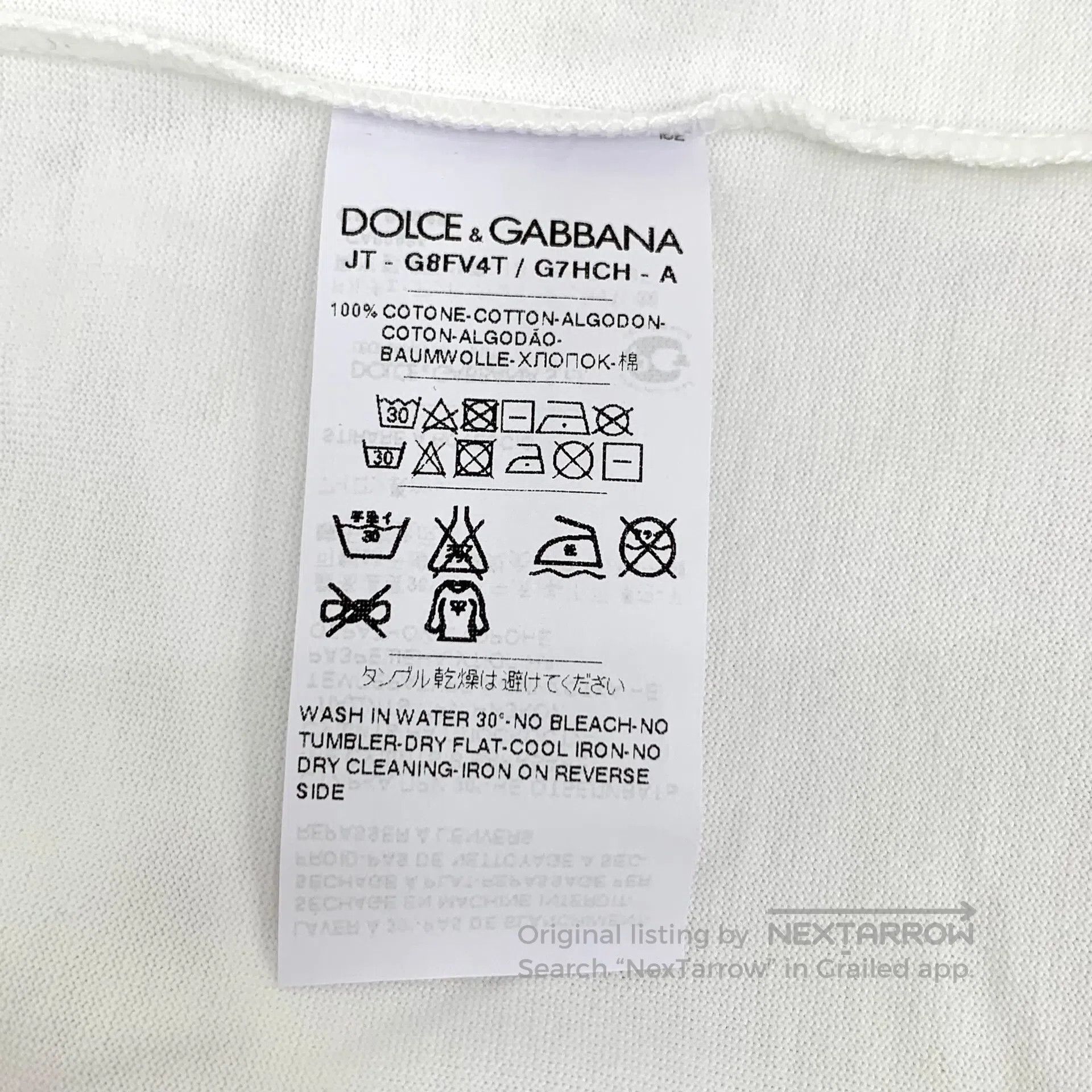 Dolce & Gabbana Dolce Gabbana White Crown Embroidery Cotton Round Neck Sho Size US XS / EU 42 / 0 - 9 Thumbnail