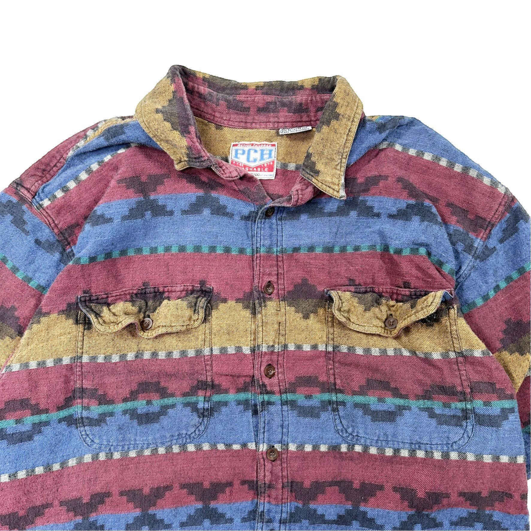 Vintage Vintage 90s Aztec Light Button Up Shirt Size US L / EU 52-54 / 3 - 2 Thumbnail