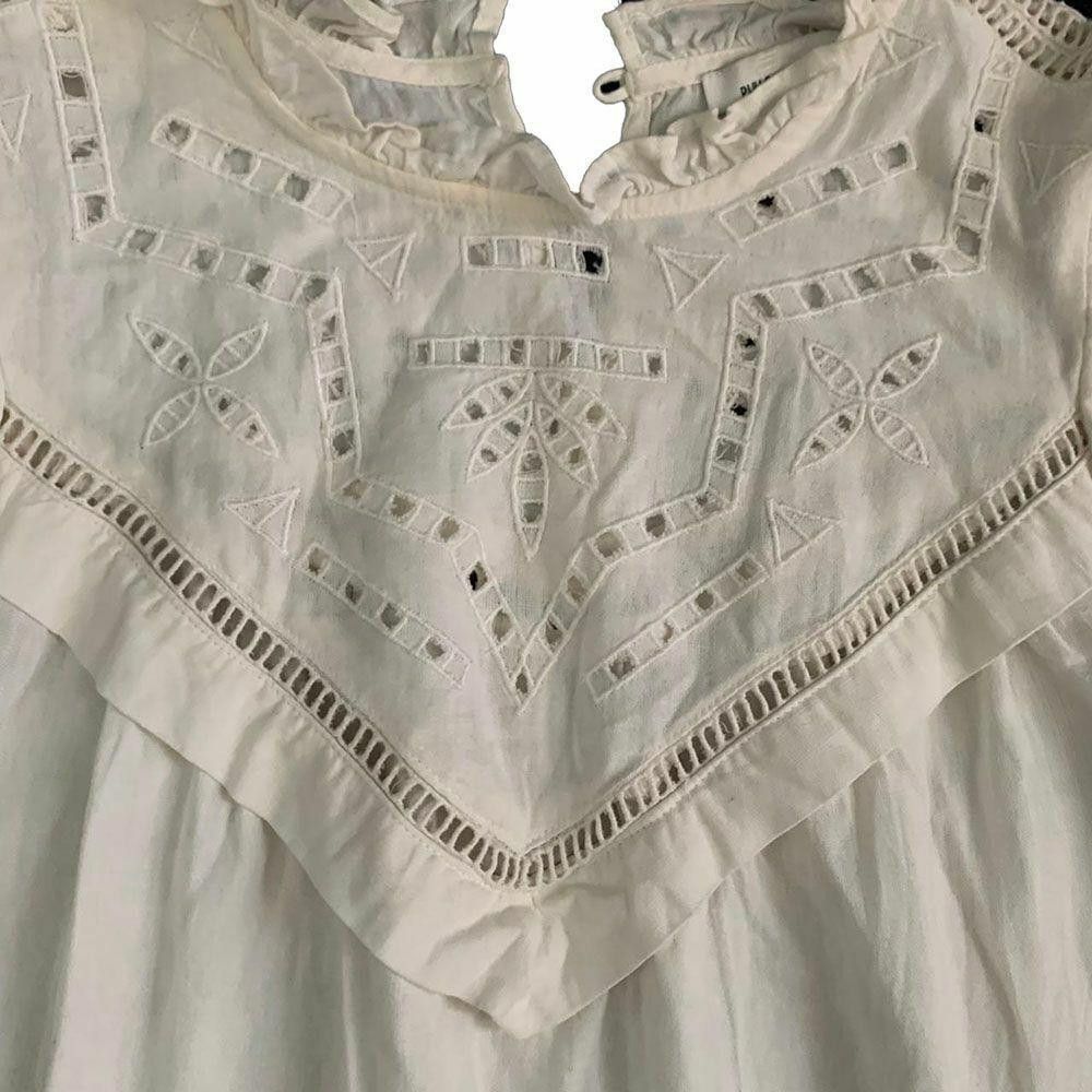 Designer New White Dress Pull & Bear S Hippie Country Size S / US 4 / IT 40 - 3 Thumbnail