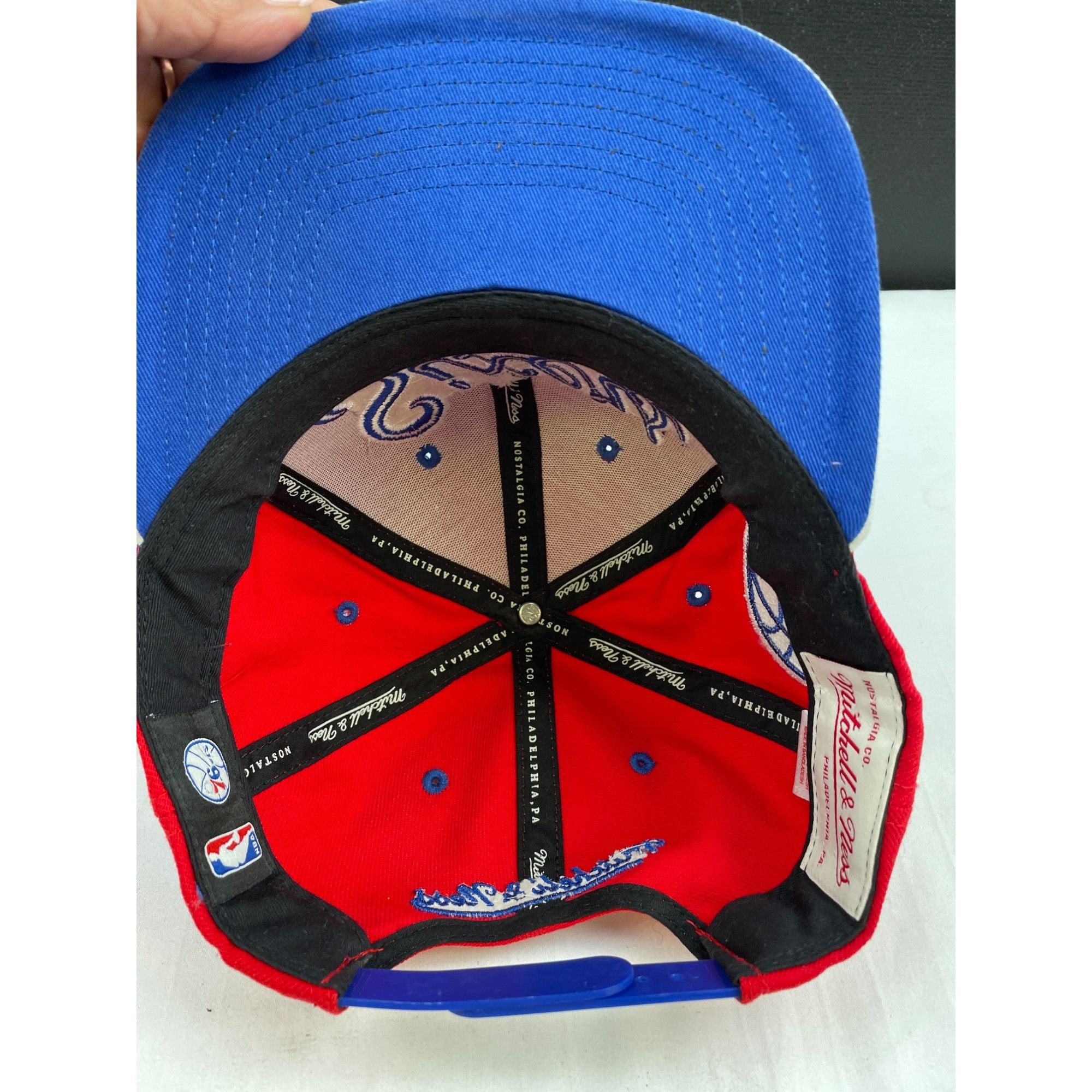 Mitchell & Ness Mitchell & Ness 76ers Red/Blue Unisex Hat /Cap Adjustable fi Size ONE SIZE - 6 Thumbnail