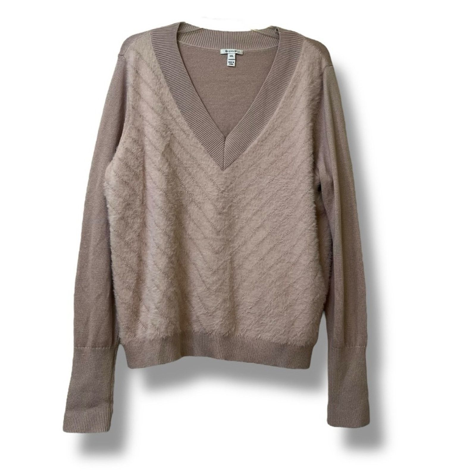 Other Stella & Dot mauve v-neck fuzzy knit sweater Size XXL / US 16-18 / IT 52-54 - 5 Thumbnail