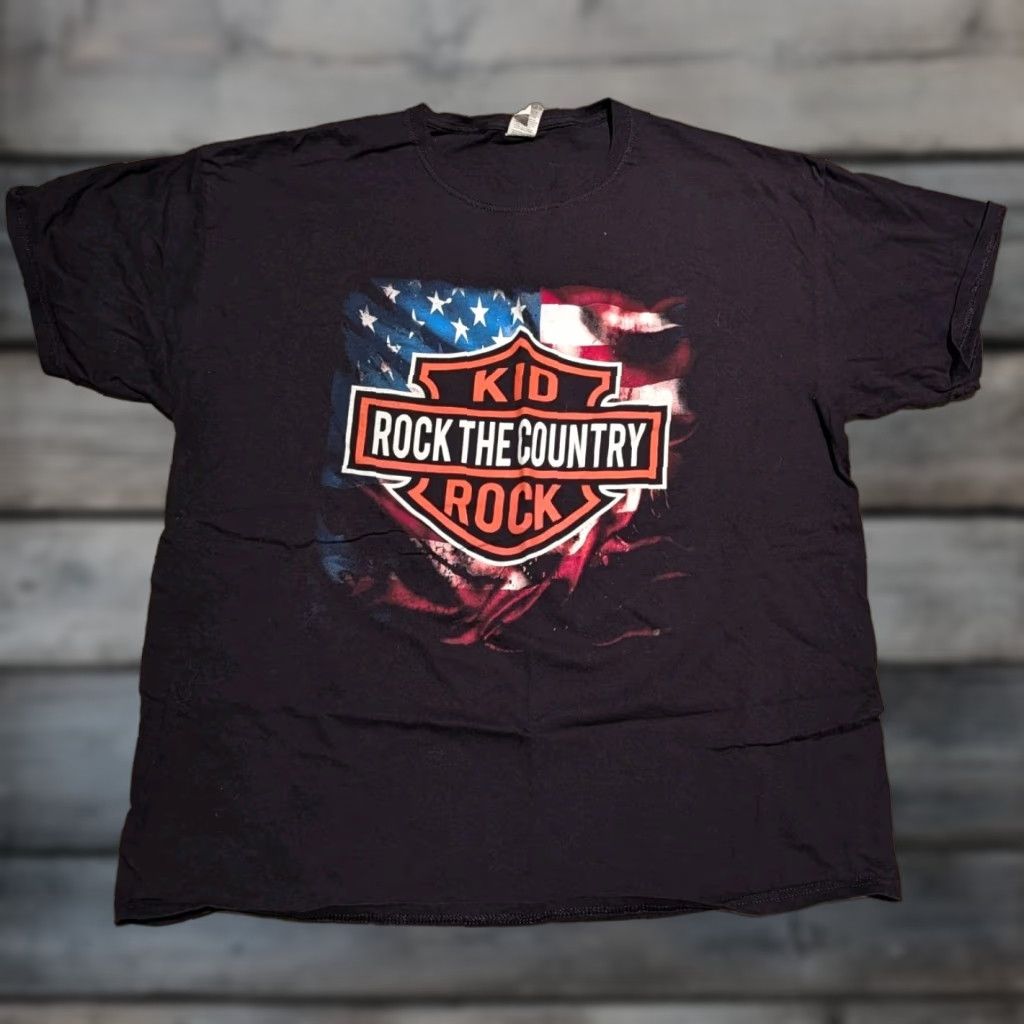 Fruit Of The Loom Kid Rock 2025 Rock The Country W/ Nickelback Rock Band Shirt XL Adult Black Size US XL / EU 56 / 4 - 1 Thumbnail