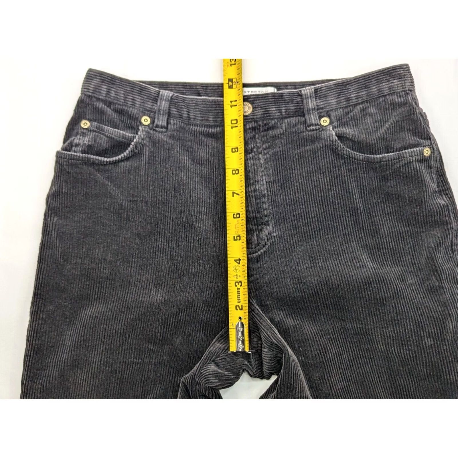 Jones New York Jones New York Sport Women's Chino Pants Black 10 Regular Mid Rise 30x30 Corduroy Stretch Size 32" / US 10 / IT 46 - 6 Thumbnail