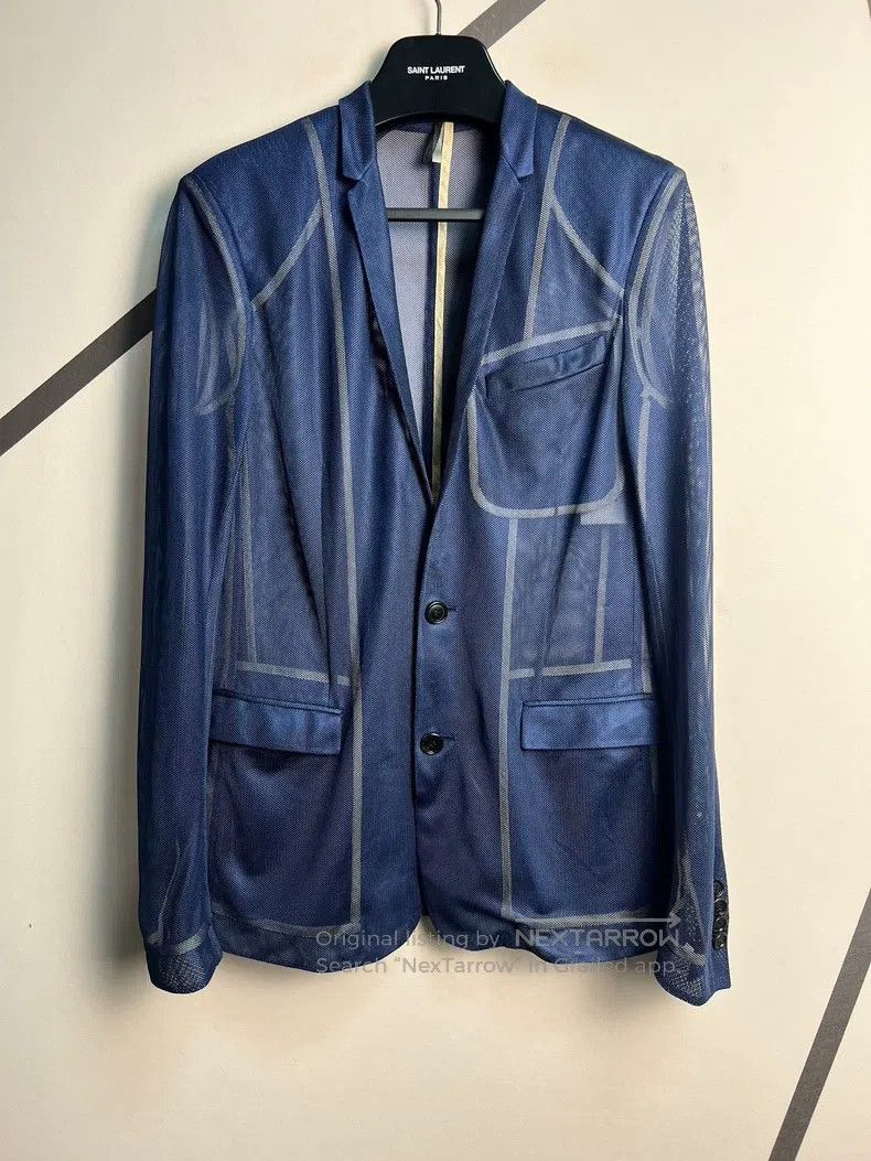 Dior Dior Blue Fishnet Mesh Overlay Jacket Size US S / EU 44-46 / 1 - 1 Thumbnail