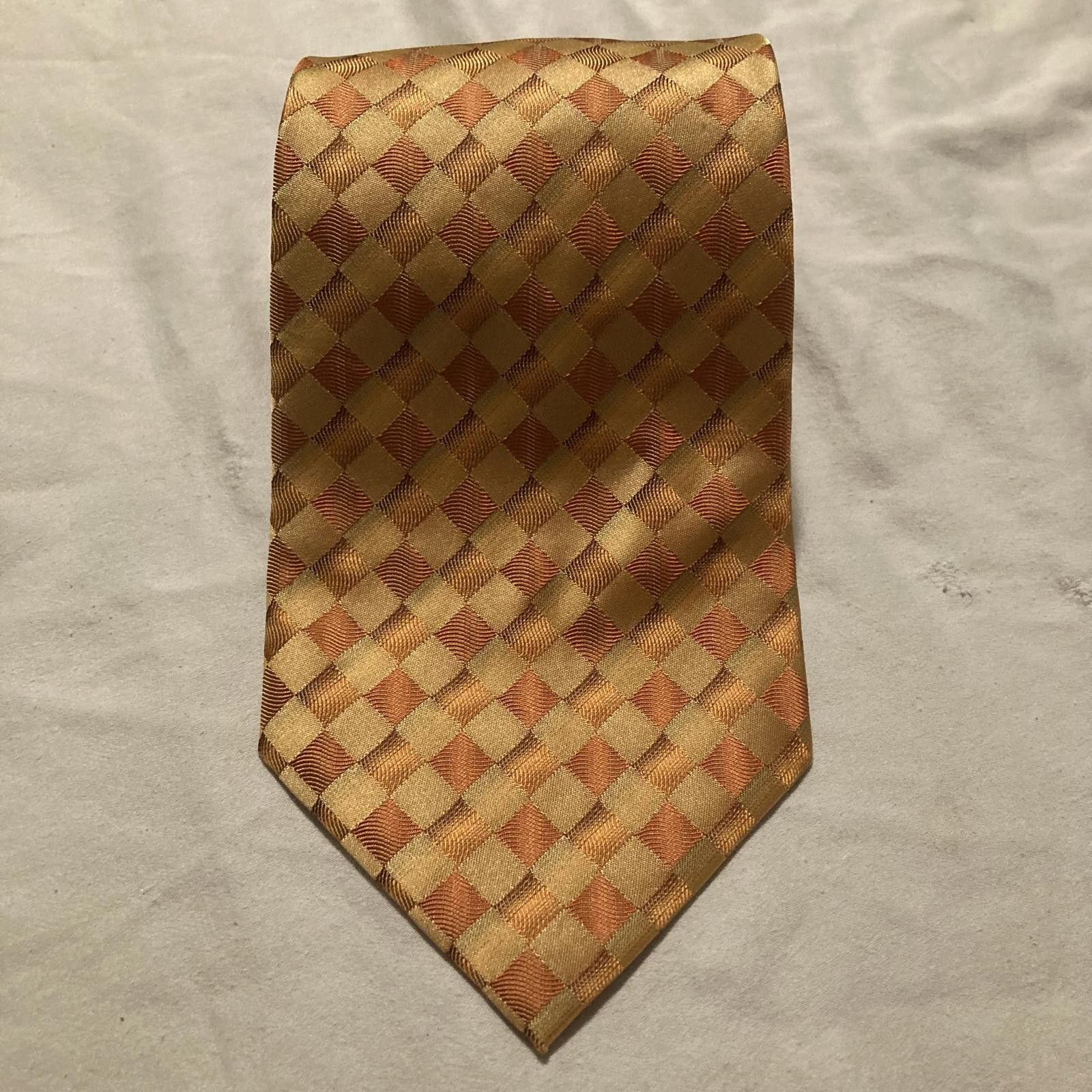 Designer NWOT Fabio Fazio Orange Silk Tie 57/4 Size ONE SIZE - 1 Thumbnail