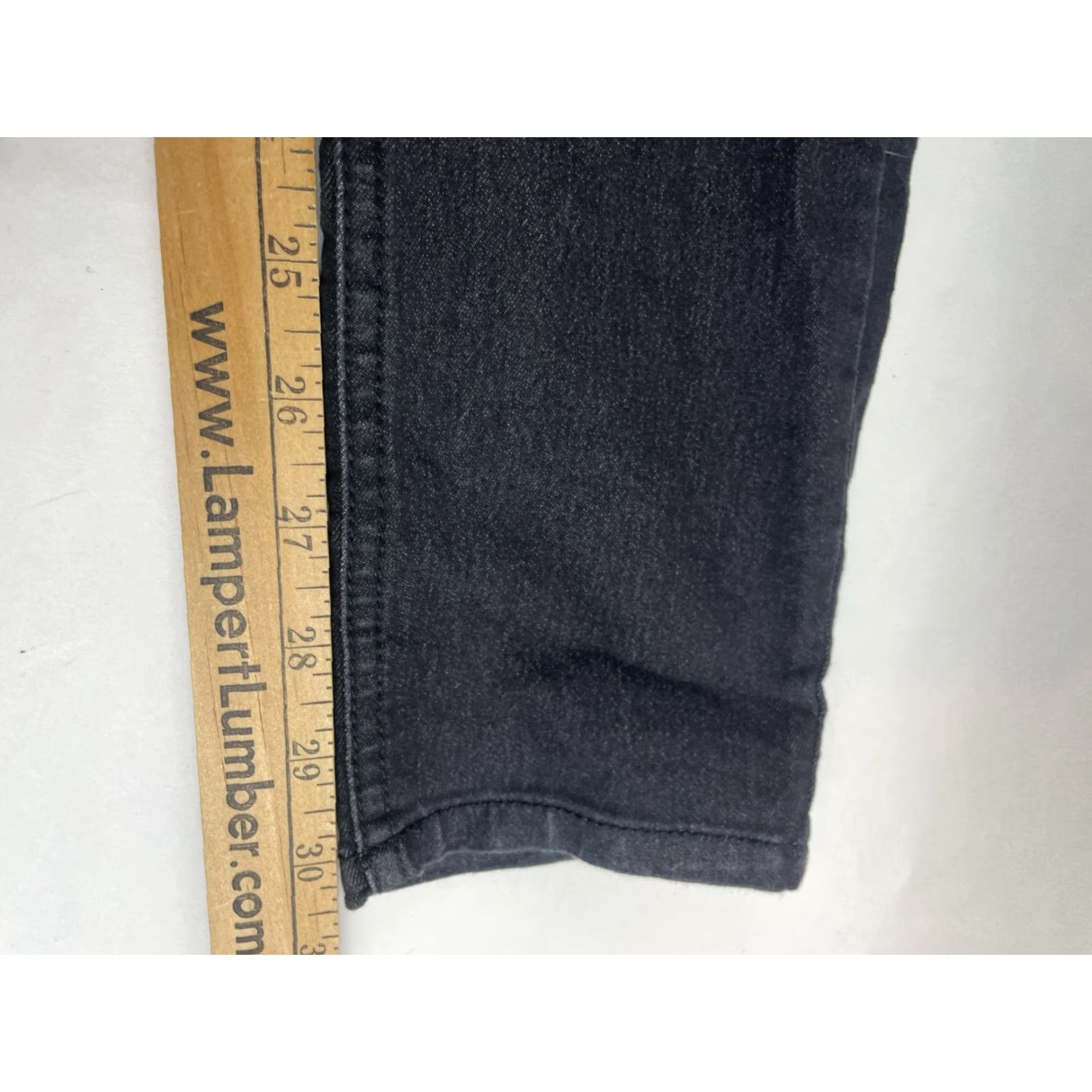 Vintage Bongo Jeans Women's Size 5 Black Denim Skinny Leg Pants Pockets Dark Wash Pocket Jeans Size 29" - 4 Thumbnail