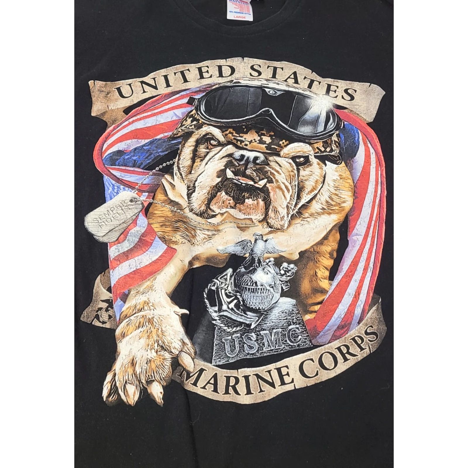 Vintage VINTAGE Marine Corps Shirt Mens Large Black T-Shirt Bulldog USA Size US L / EU 52-54 / 3 - 2 Thumbnail