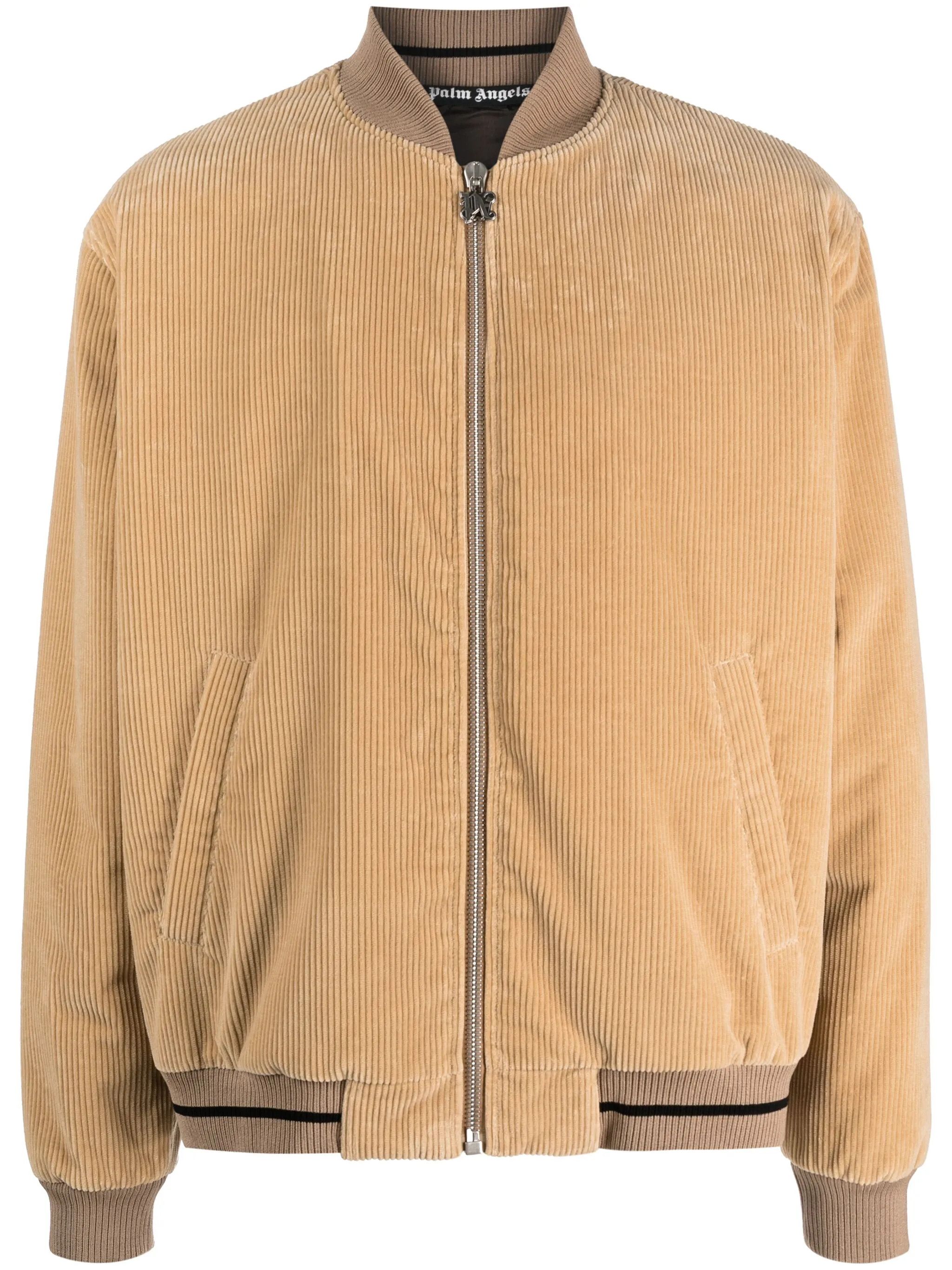 Palm Angels o1y0325 Logo Bomber Jacket in Beige Size US M / EU 48-50 / 2 - 1 Thumbnail