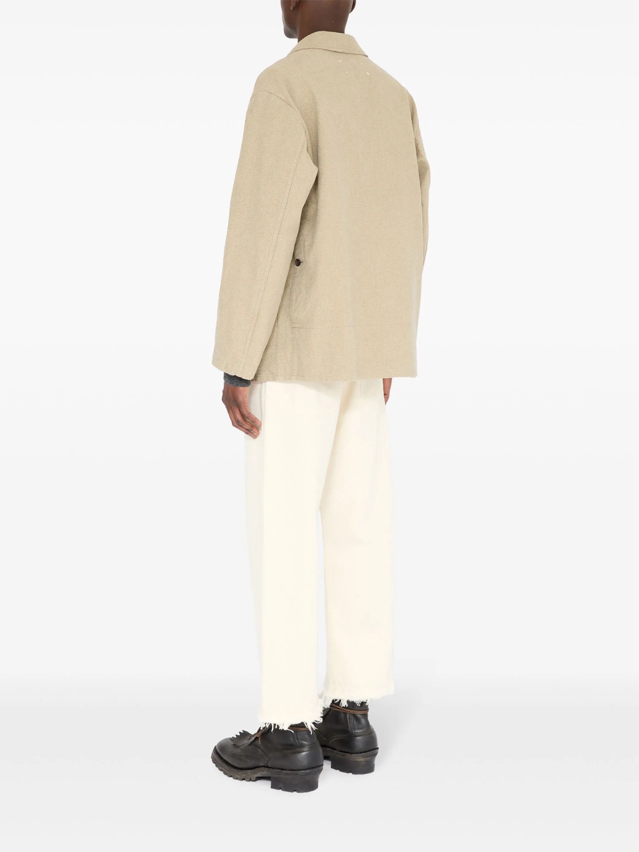 Maison Margiela o1w1db10226 Cotton Shirt Jacket in Beige Size US S / EU 44-46 / 1 - 6 Thumbnail