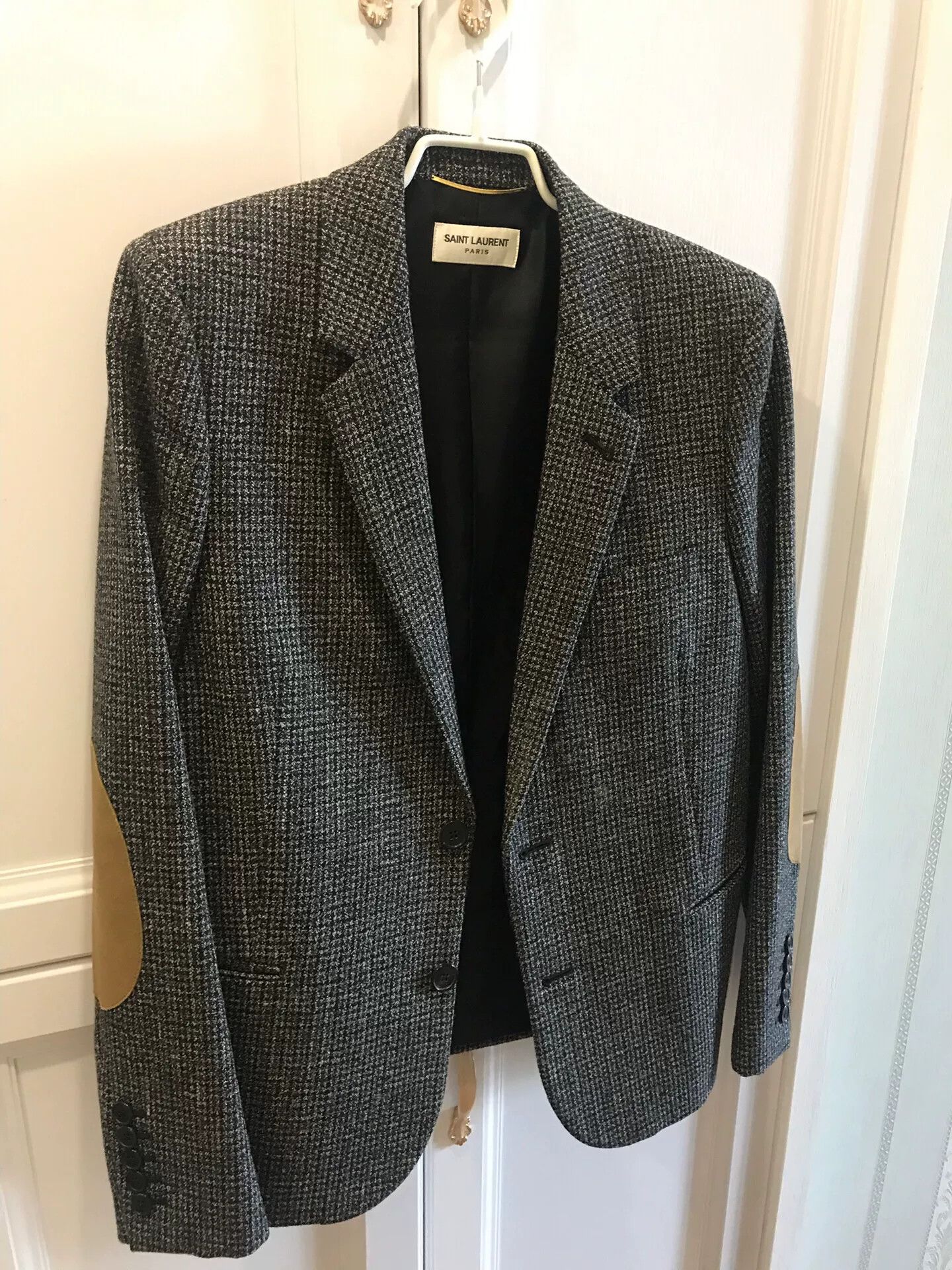 Saint Laurent Paris Saint Laurent Houndstooth Wool Blazer Size S / US 4 / IT 40 - 1 Thumbnail