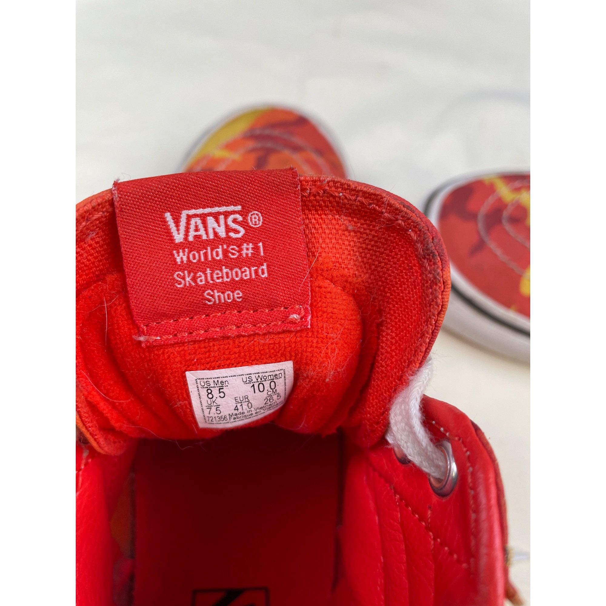 Vans Vans Unisex Orange Camouflage Skater shoes/ Sneakers Size M8 Size US 8.5 / EU 41-42 - 10 Thumbnail