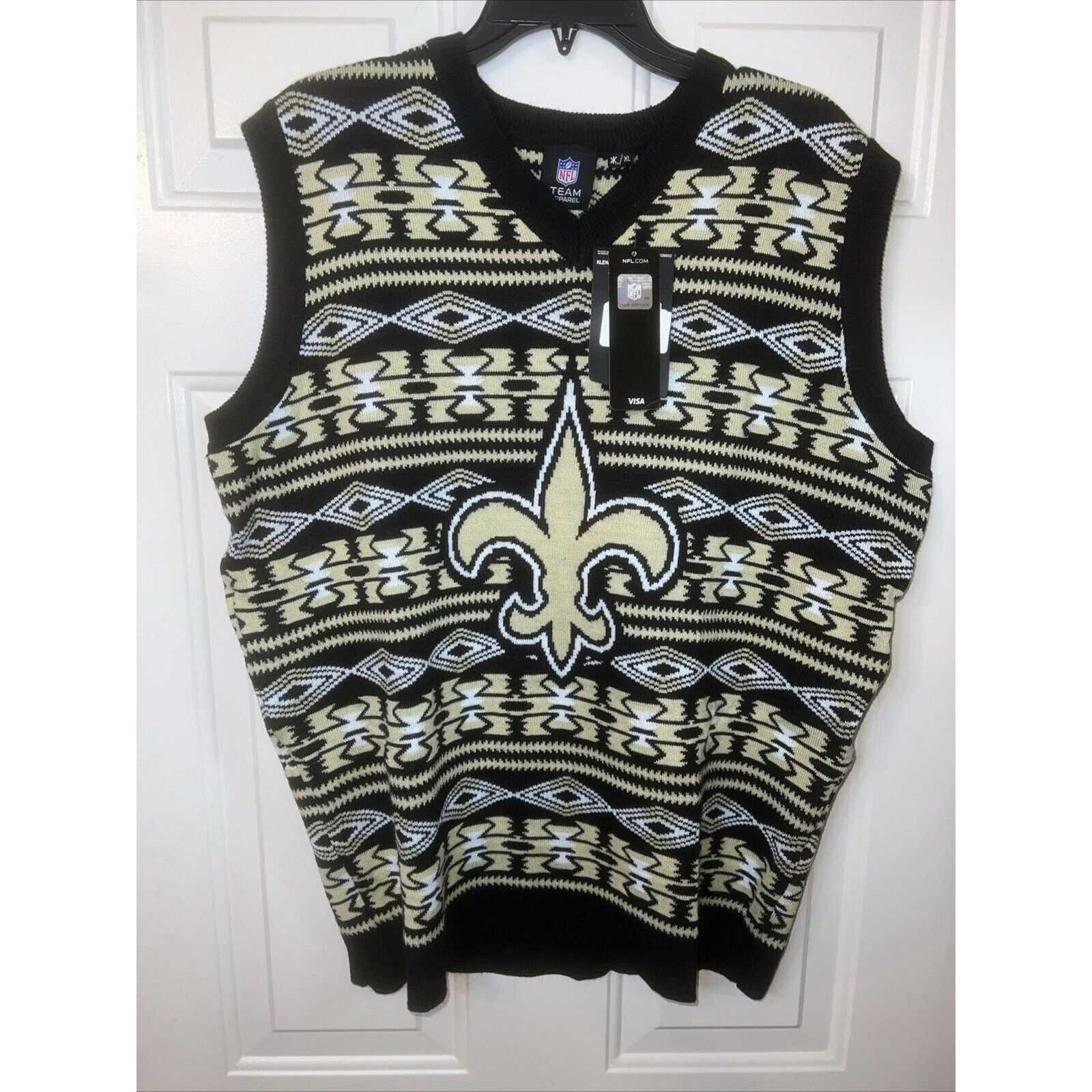 NFL NEW ORLEANS SAINTS SWEATER VEST Men’s XL Christmas Cardigan Size US XL / EU 56 / 4 - 1 Thumbnail