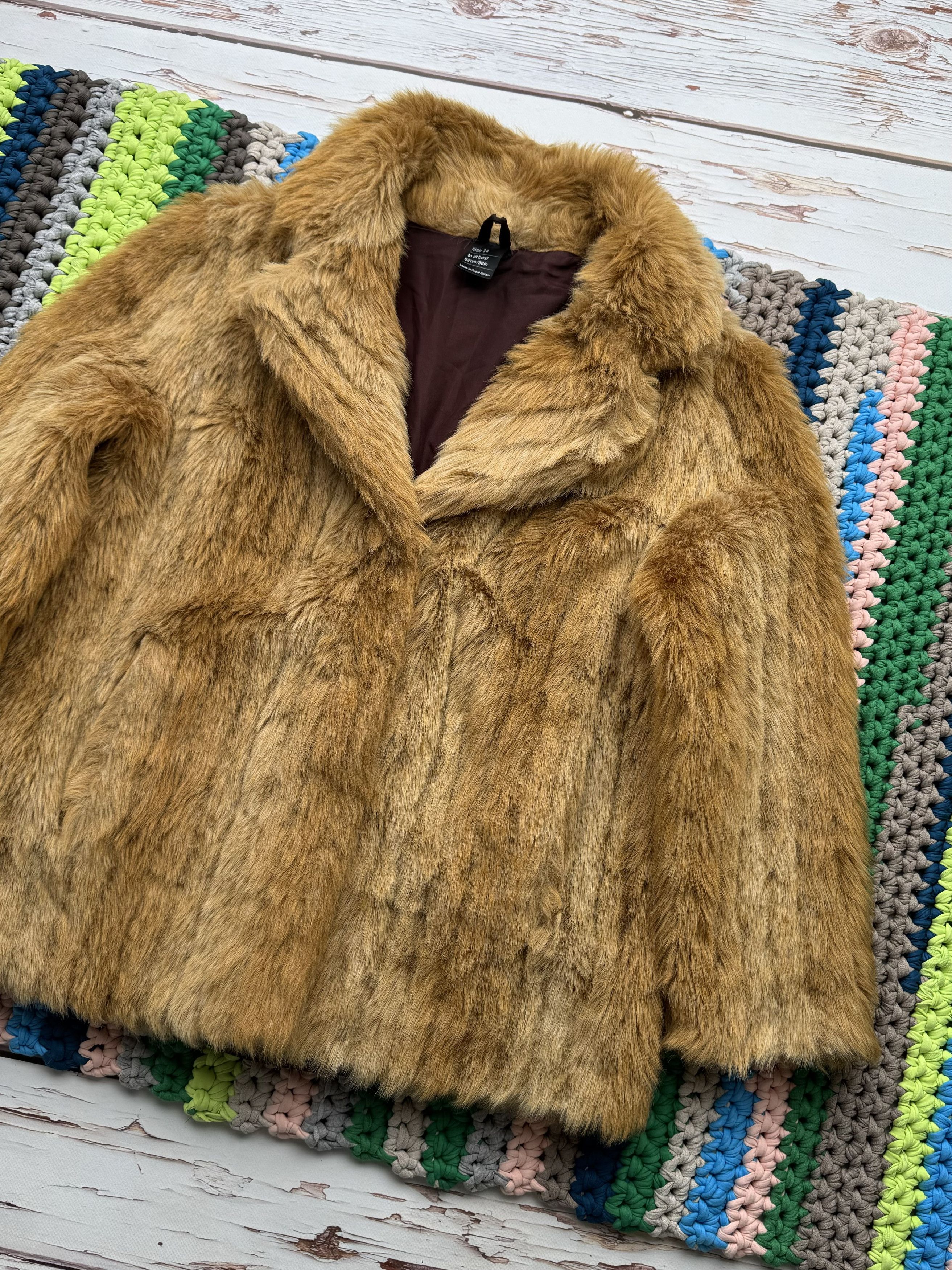 Vintage Vintage Faux Fur Coat (D15) Size L / US 10 / IT 46 - 3 Thumbnail