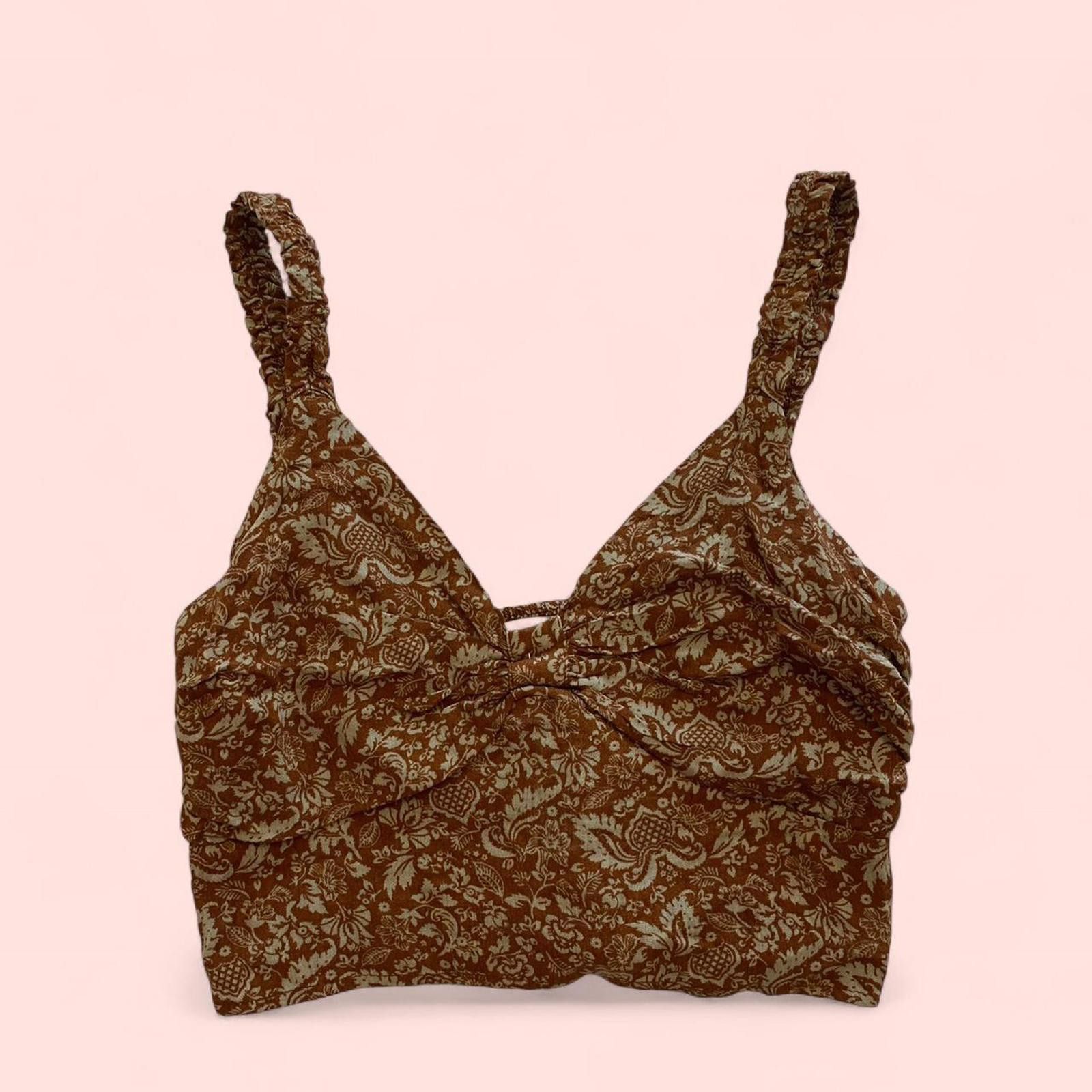 Other Brown floral crop top Size S / US 4 / IT 40 - 1 Thumbnail