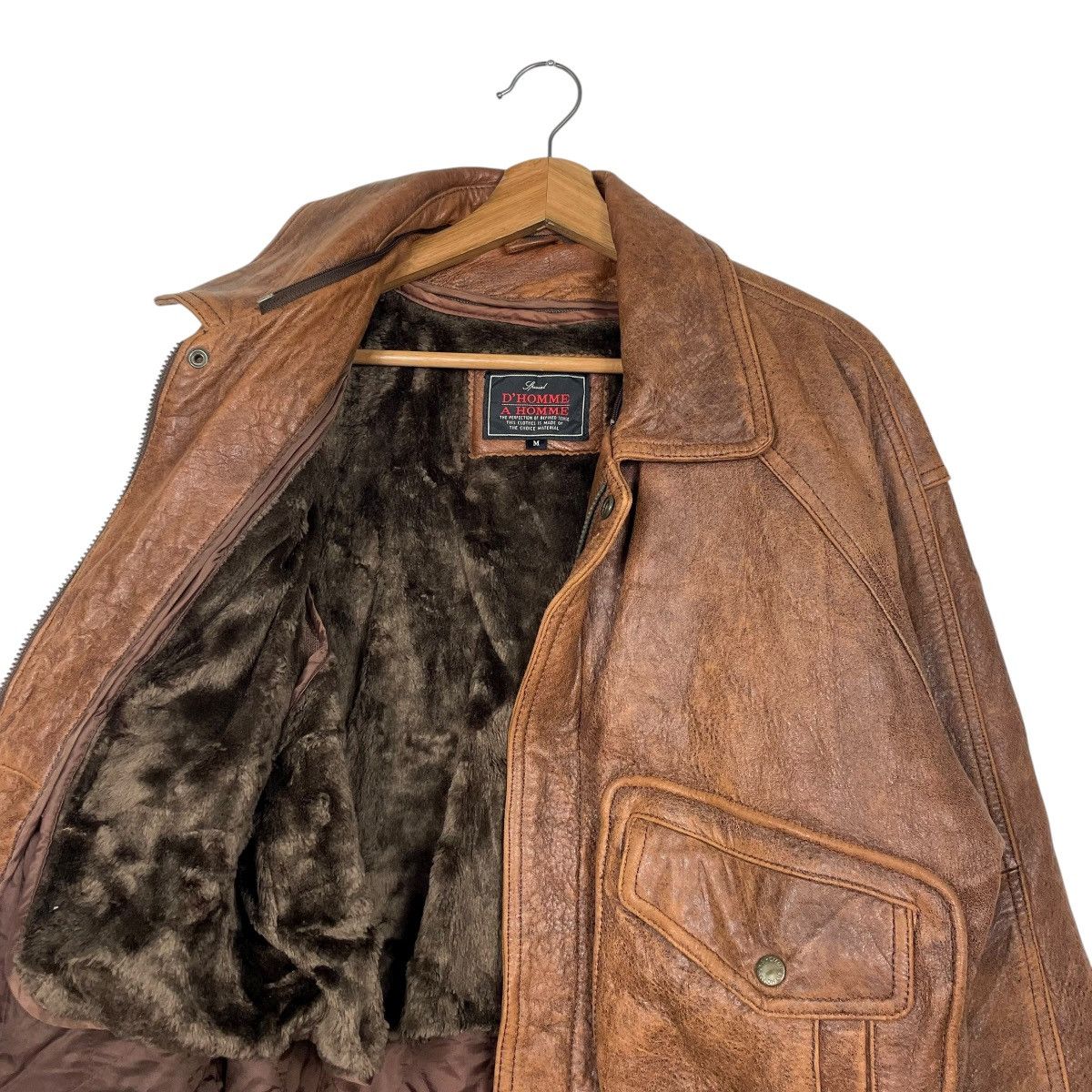 Japanese Brand D’Homme A Homme Military Leather Jacket Size US M / EU 48-50 / 2 - 10 Thumbnail